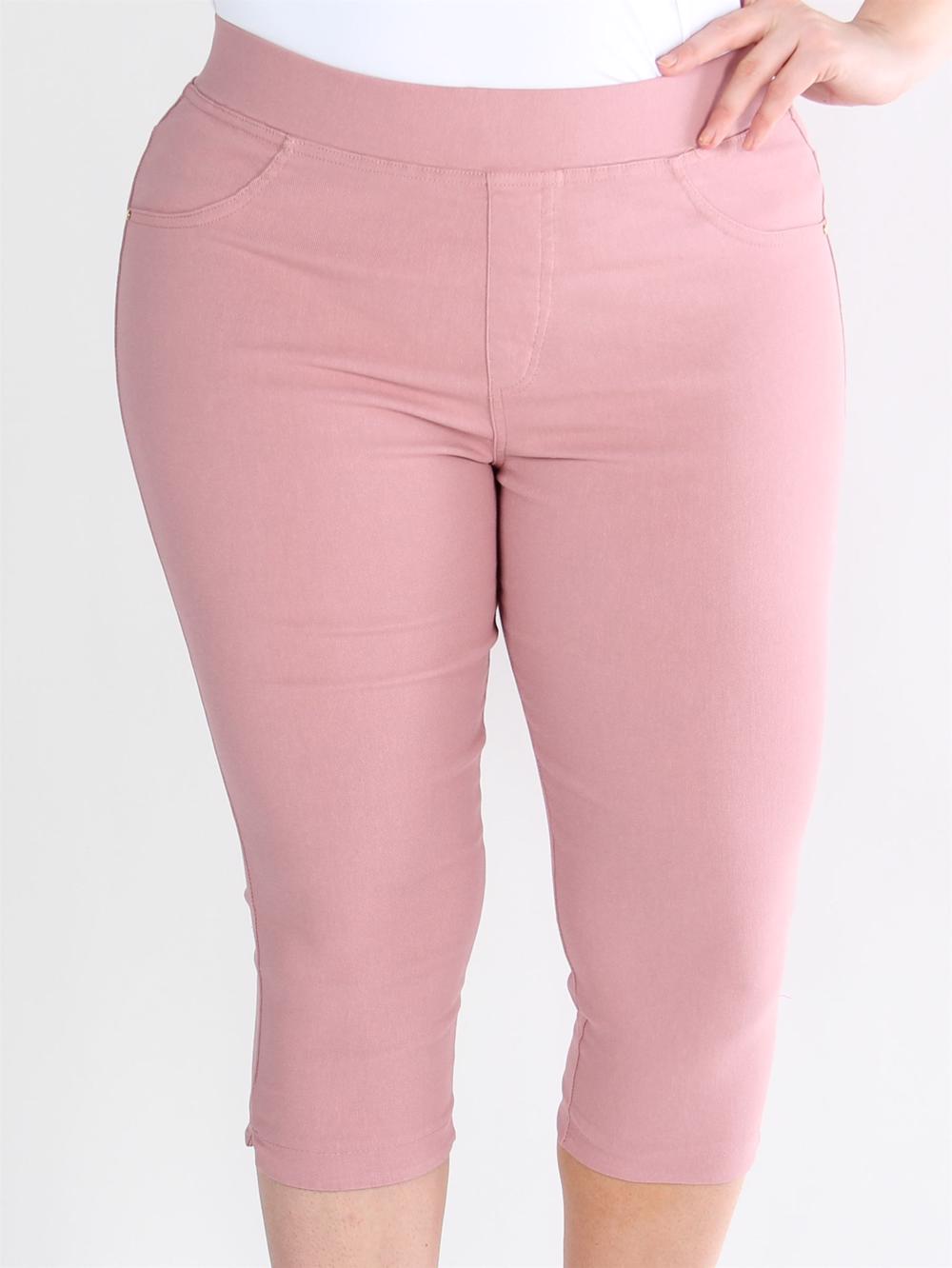 Manuela - Beigefarvet knickers i jeans look