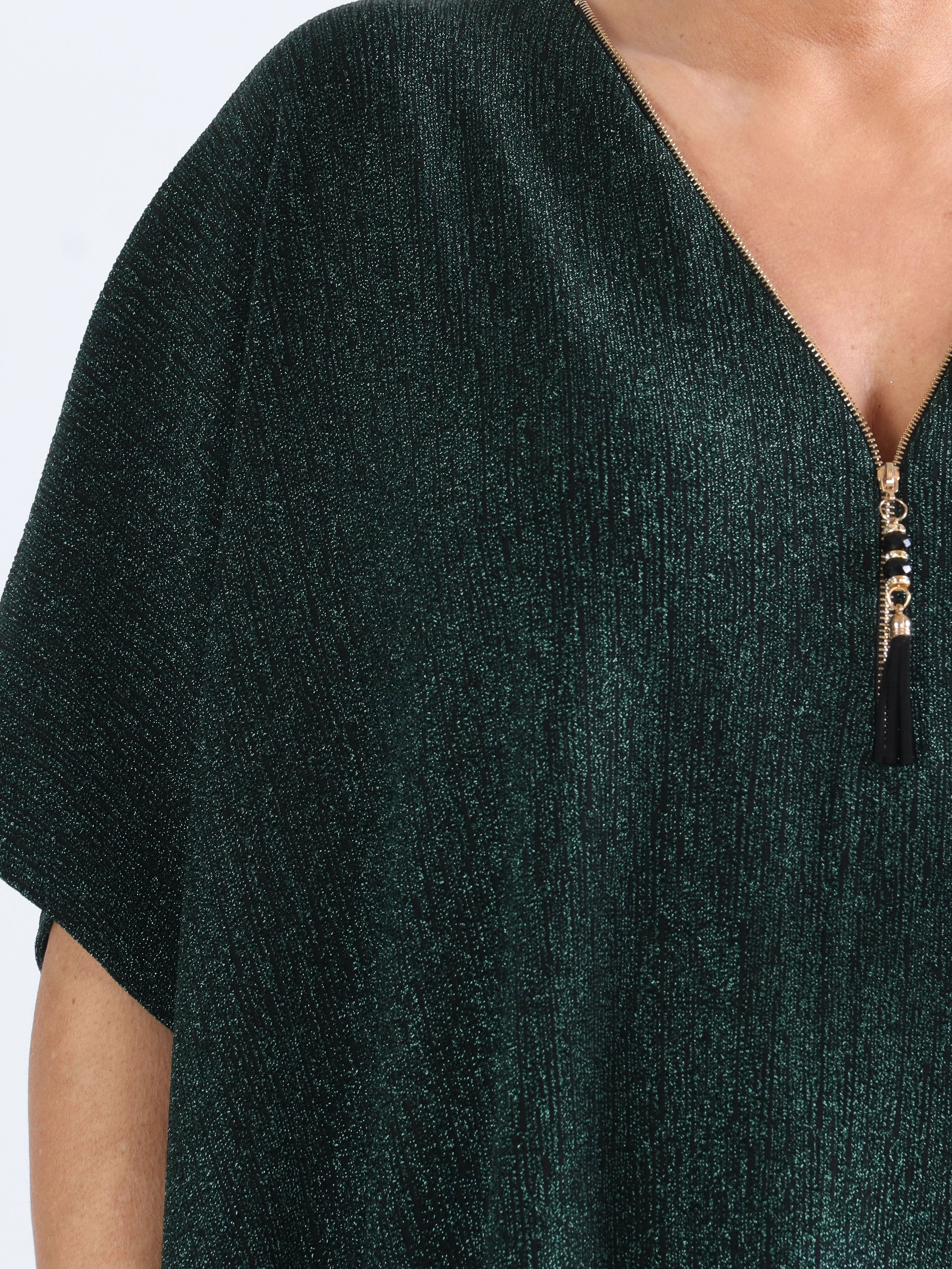 Mayte - Plus size glimmerkjole med lynlås