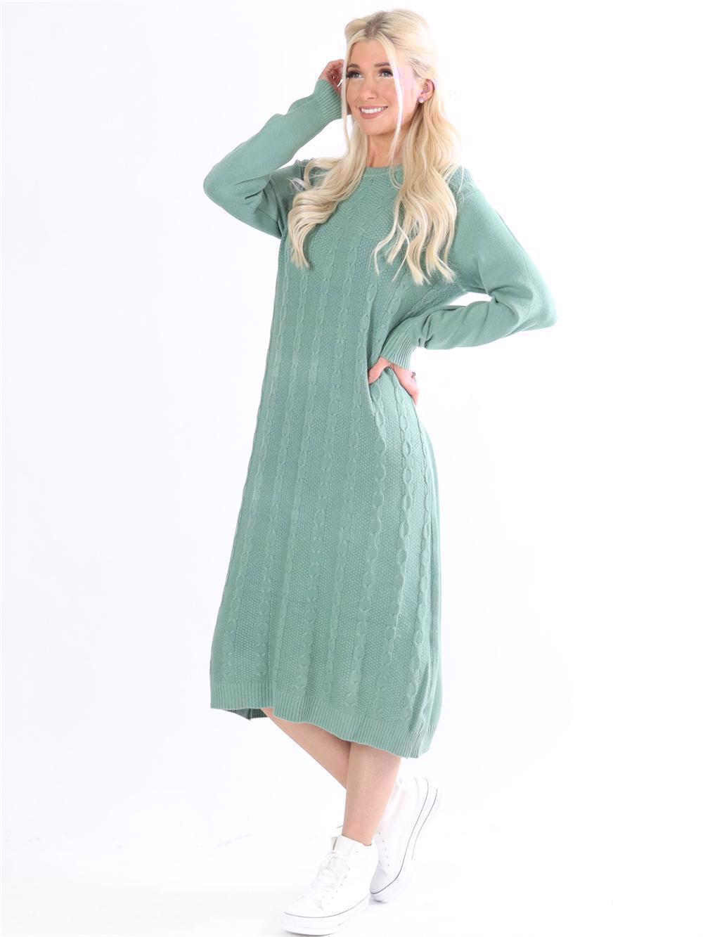 Melanie - Sort blød strikkjole med stræk