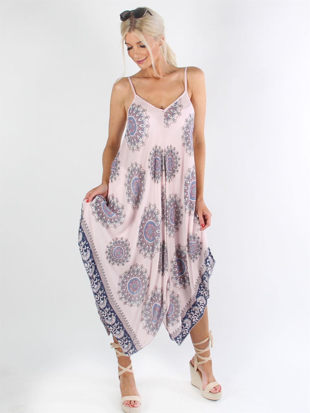 Michigan - Armygrøn stribet stropkjole i løs pasform