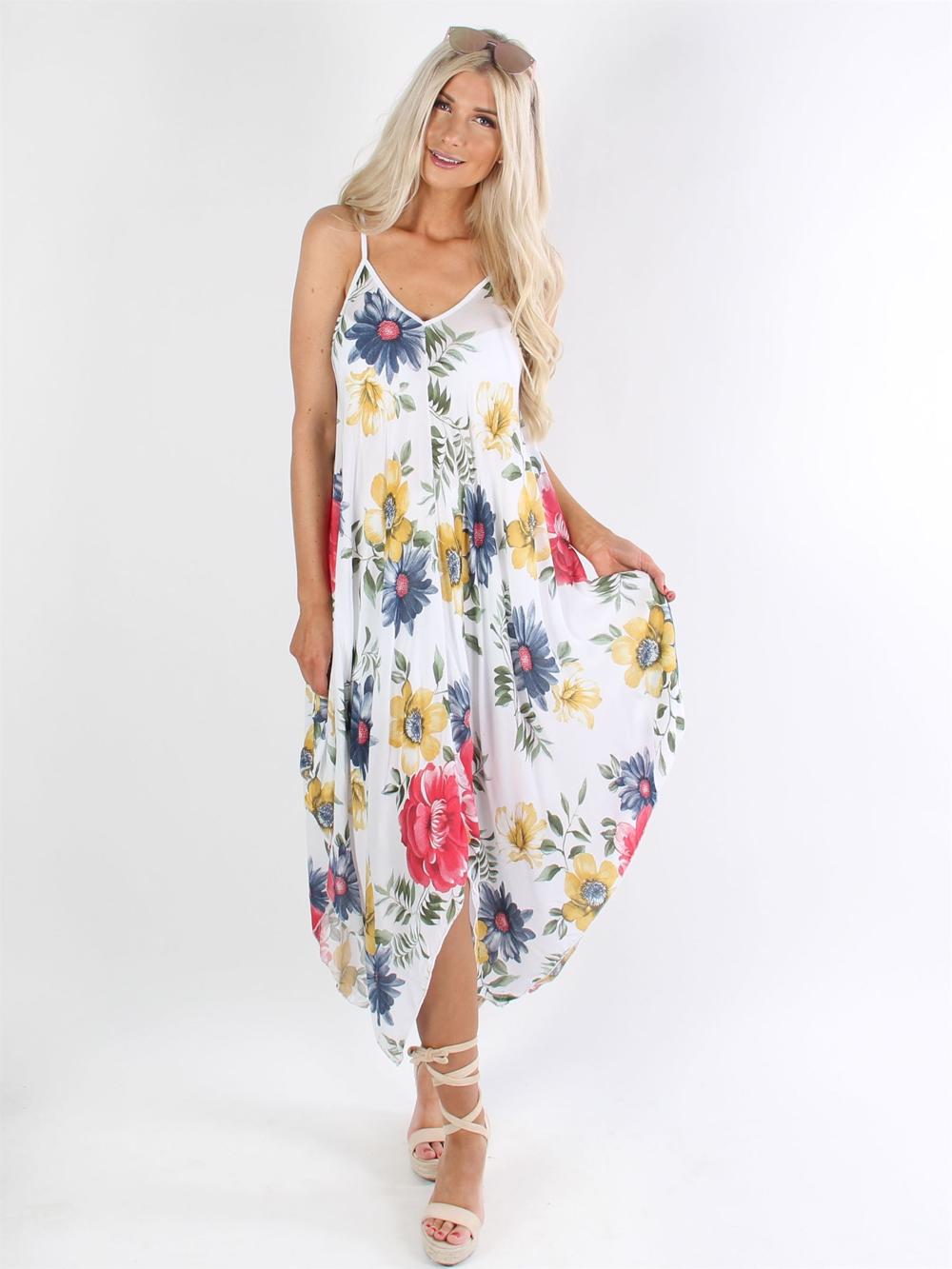 Michigan - Armygrøn stribet stropkjole i løs pasform