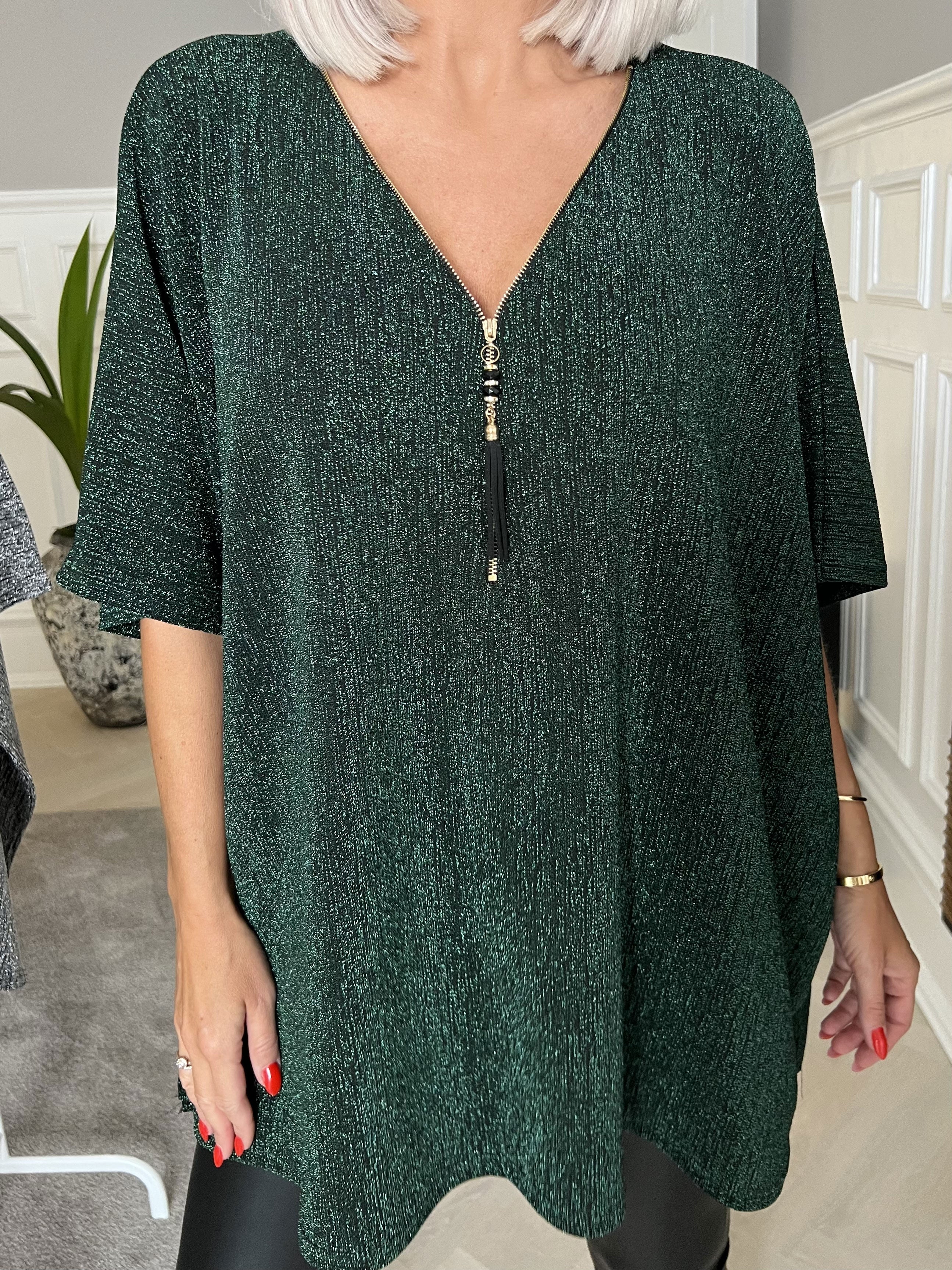 Milagrosa - Fin tunika med lynlås og glitter