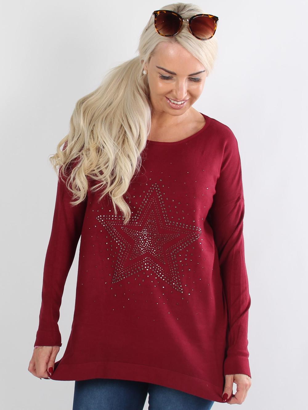 Milen - Beigefarvet strik med similistjerne