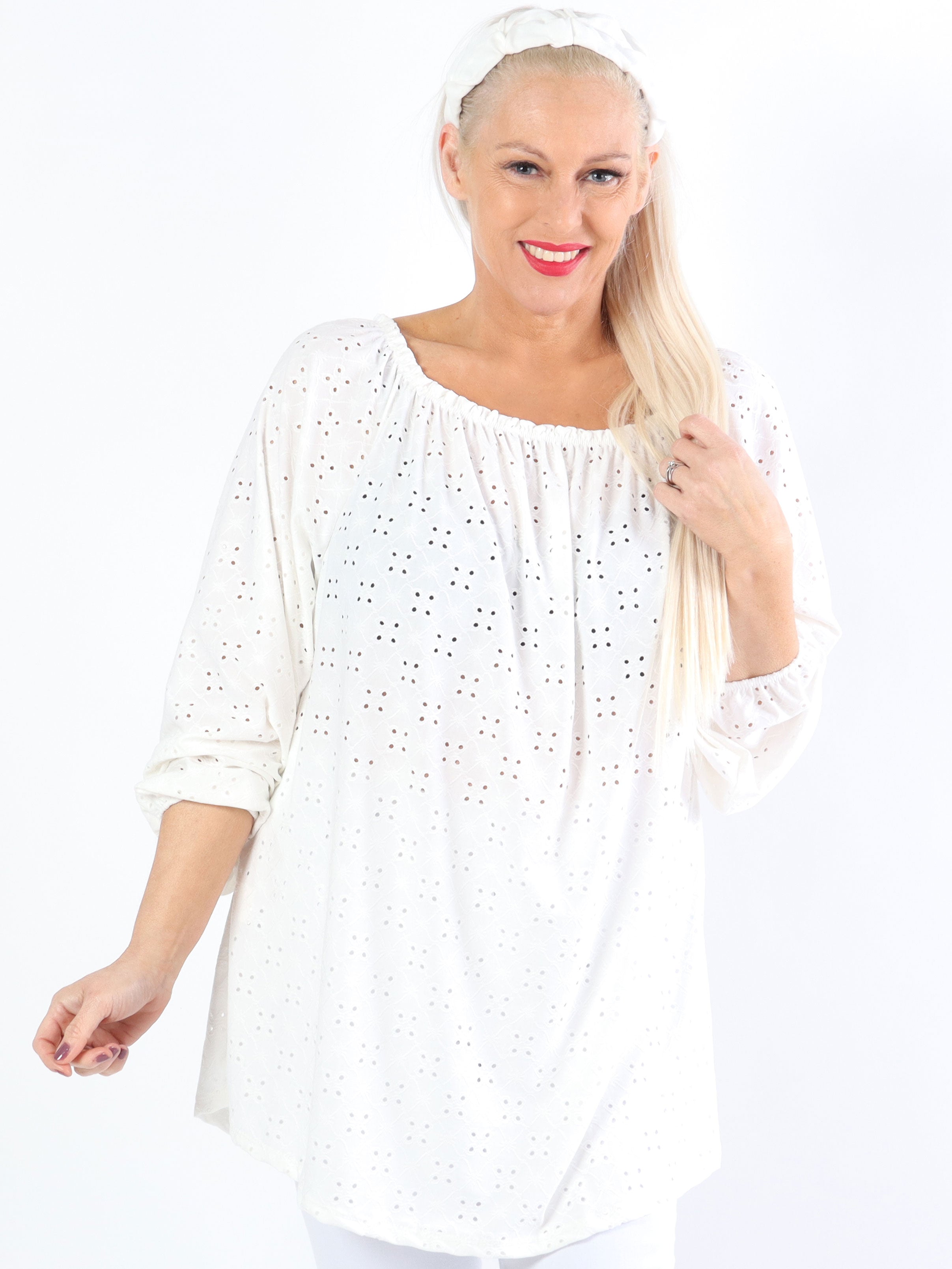 Mimi - Sød blød plus size tunika med broderinger