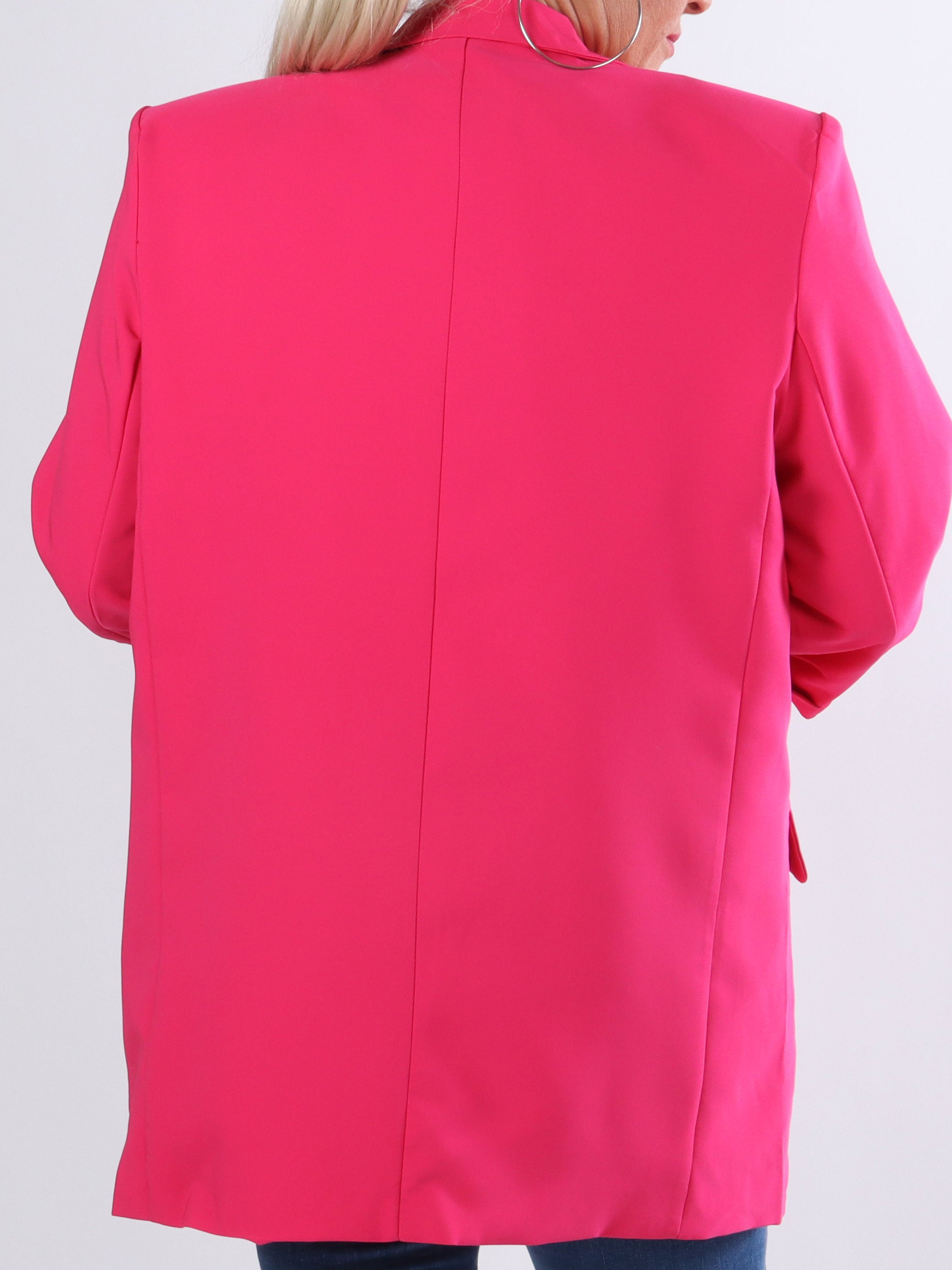 Mindy - Ensfarvet blazer med 3/4 ærmer