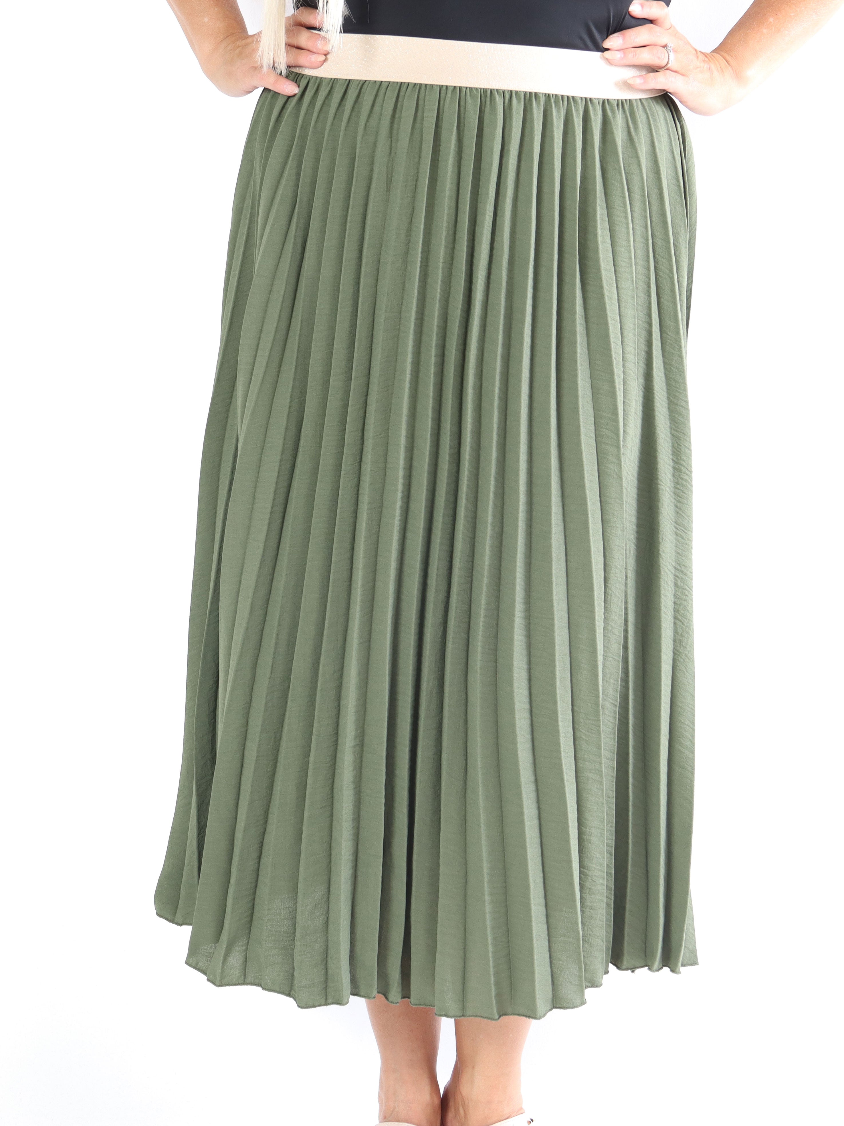 Mirjana - Lang plisseret plus size nederdel