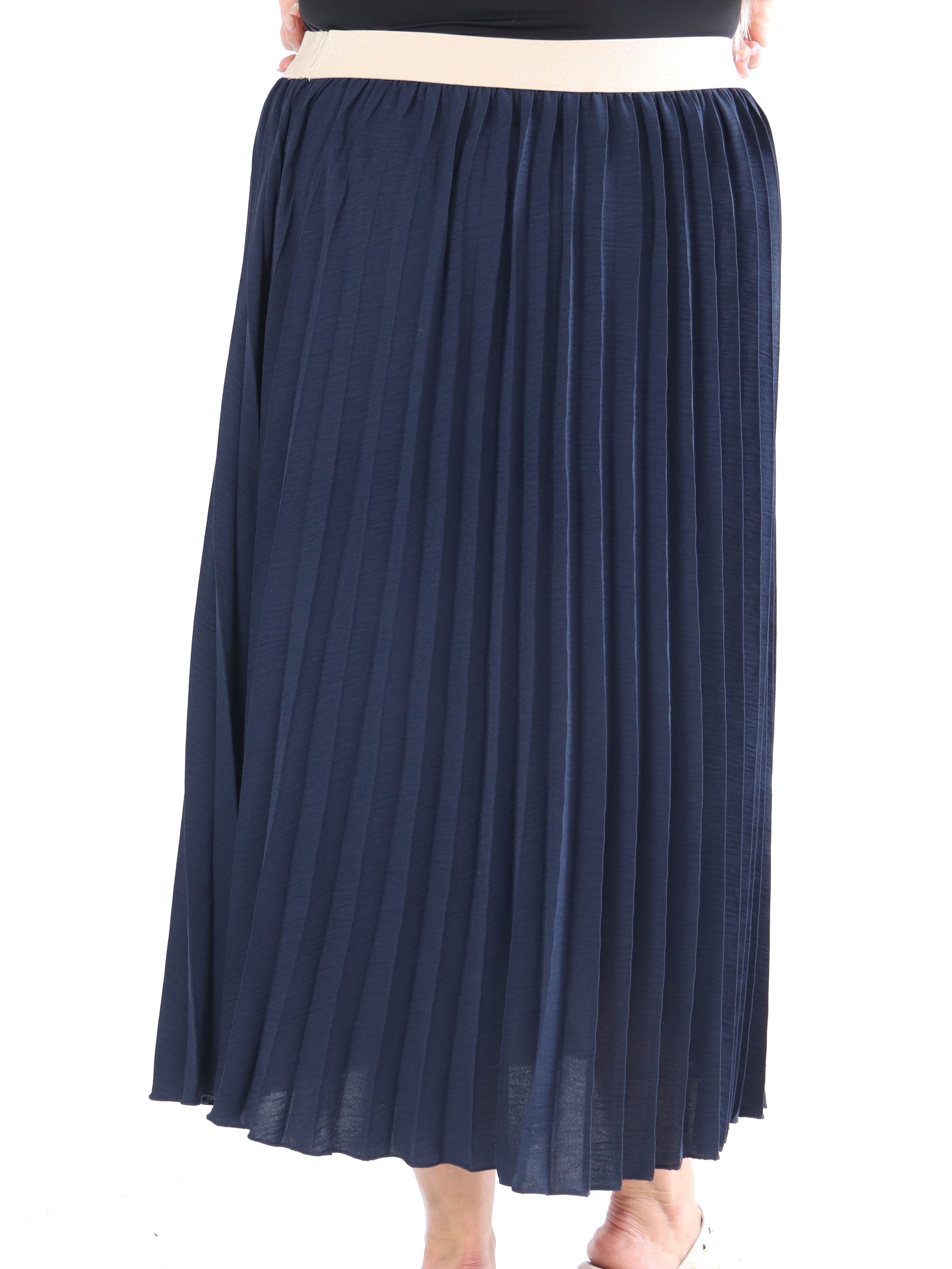 Mirjana - Lang plisseret plus size nederdel