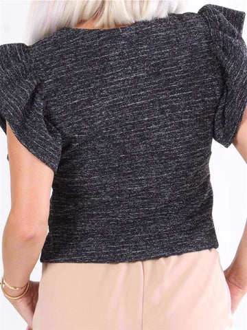 Molly meleret - Fin cardigan i meleret stof med perleknapper