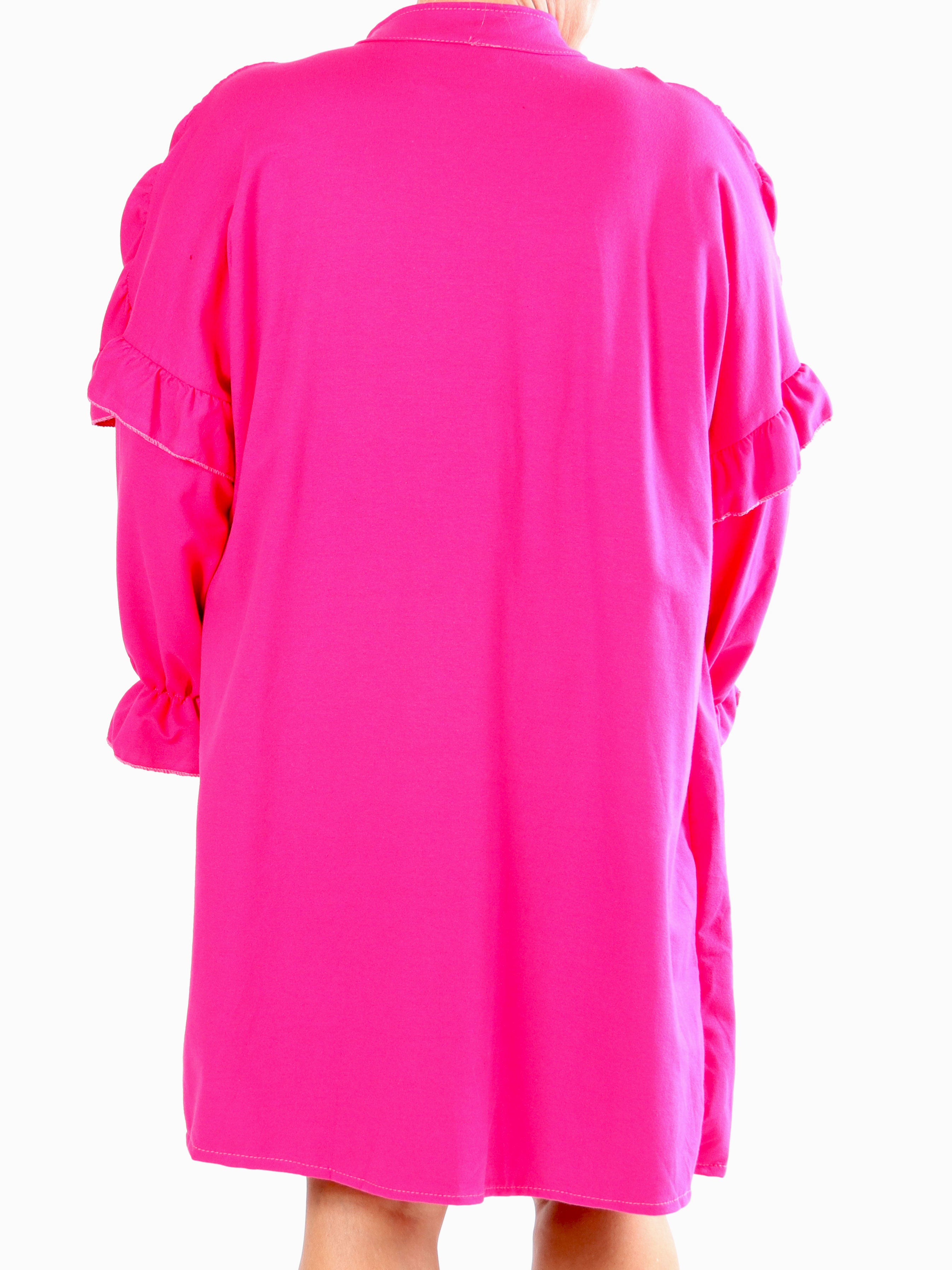 Monica Jersey -  Plus size hverdags joggingkjole med flæser