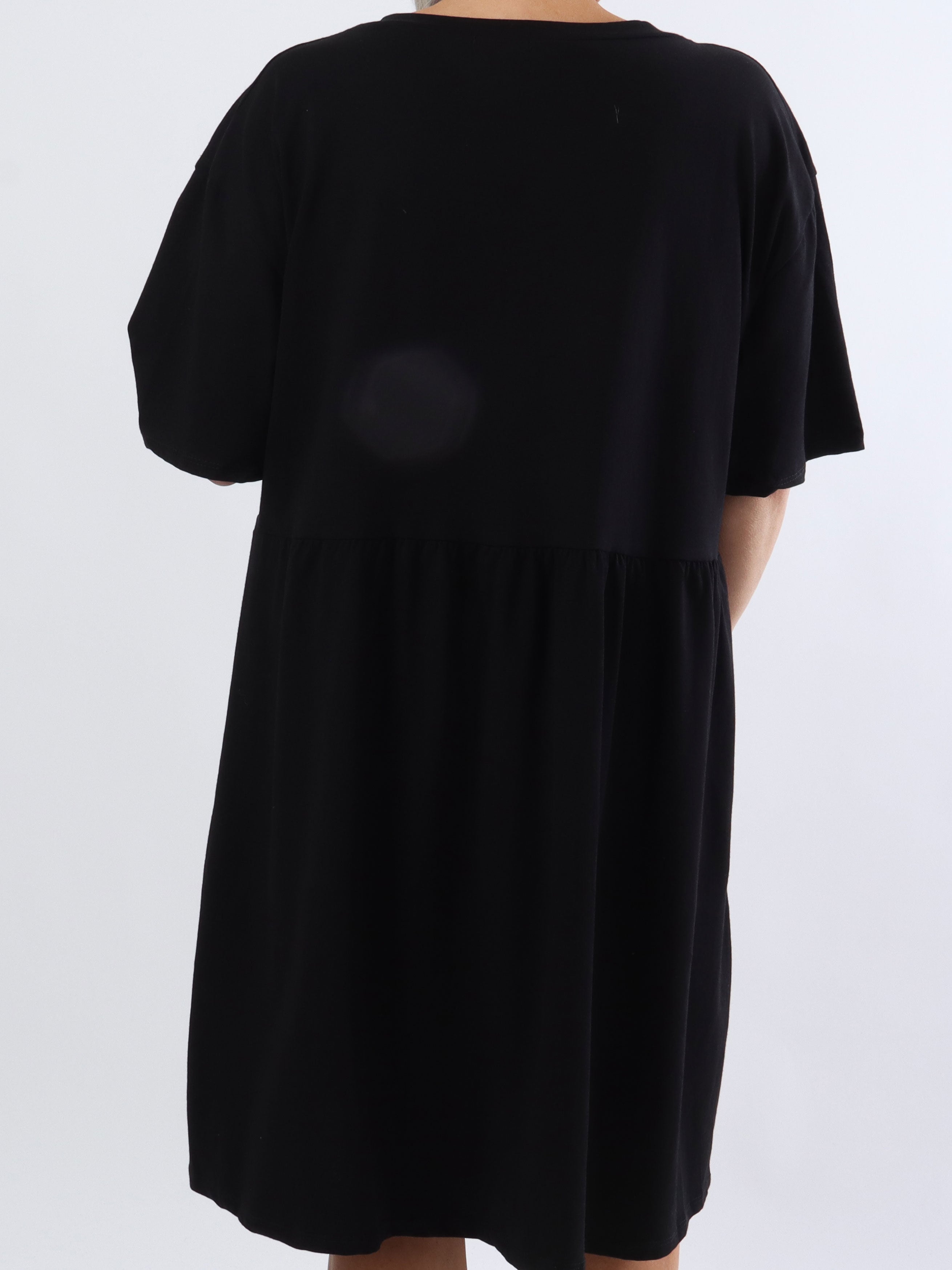 Mynte - Sød plus size kjole i bomuld med 3D tryk