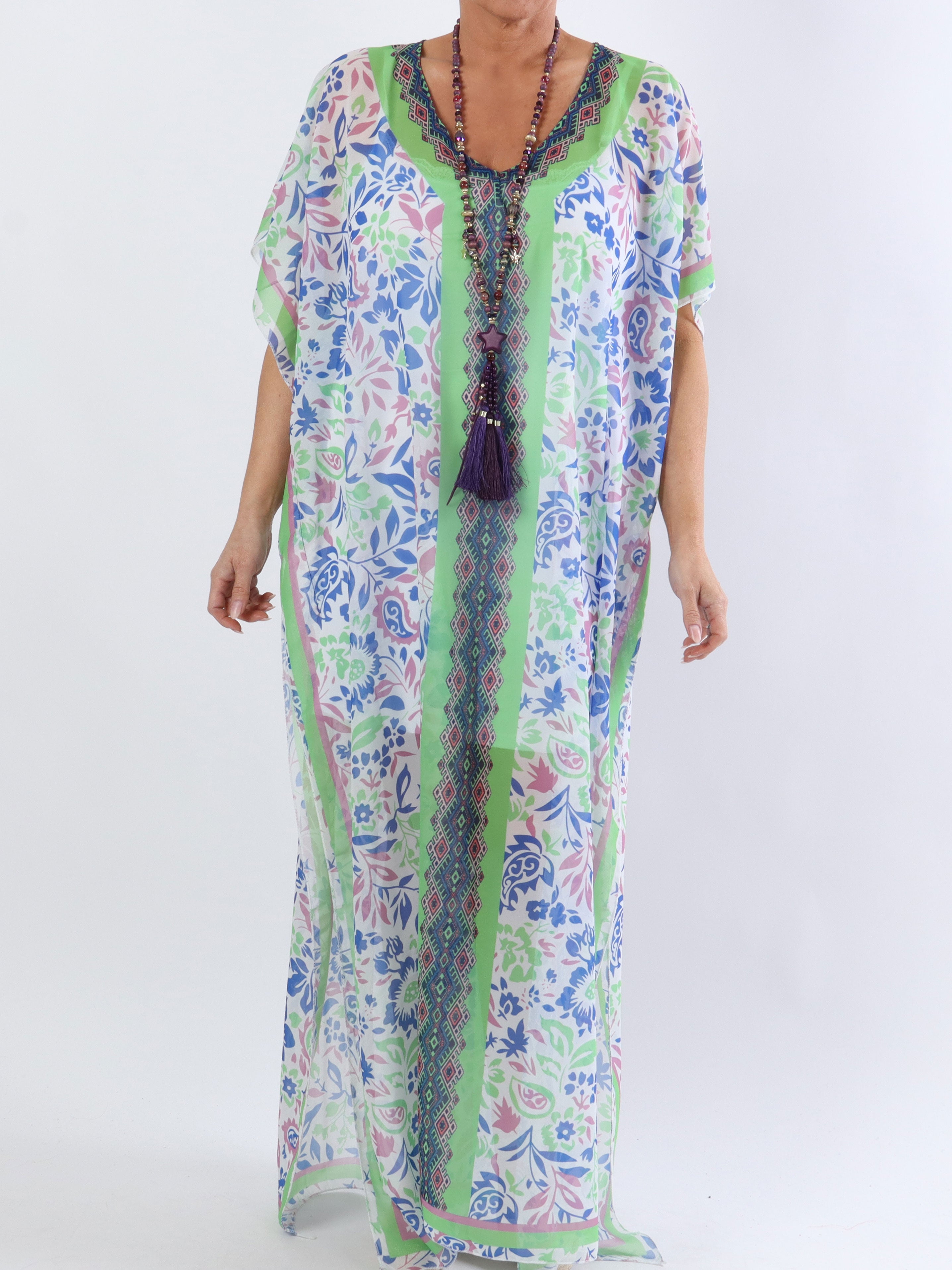 Nadia - Lang plus size semi-transparent tunika