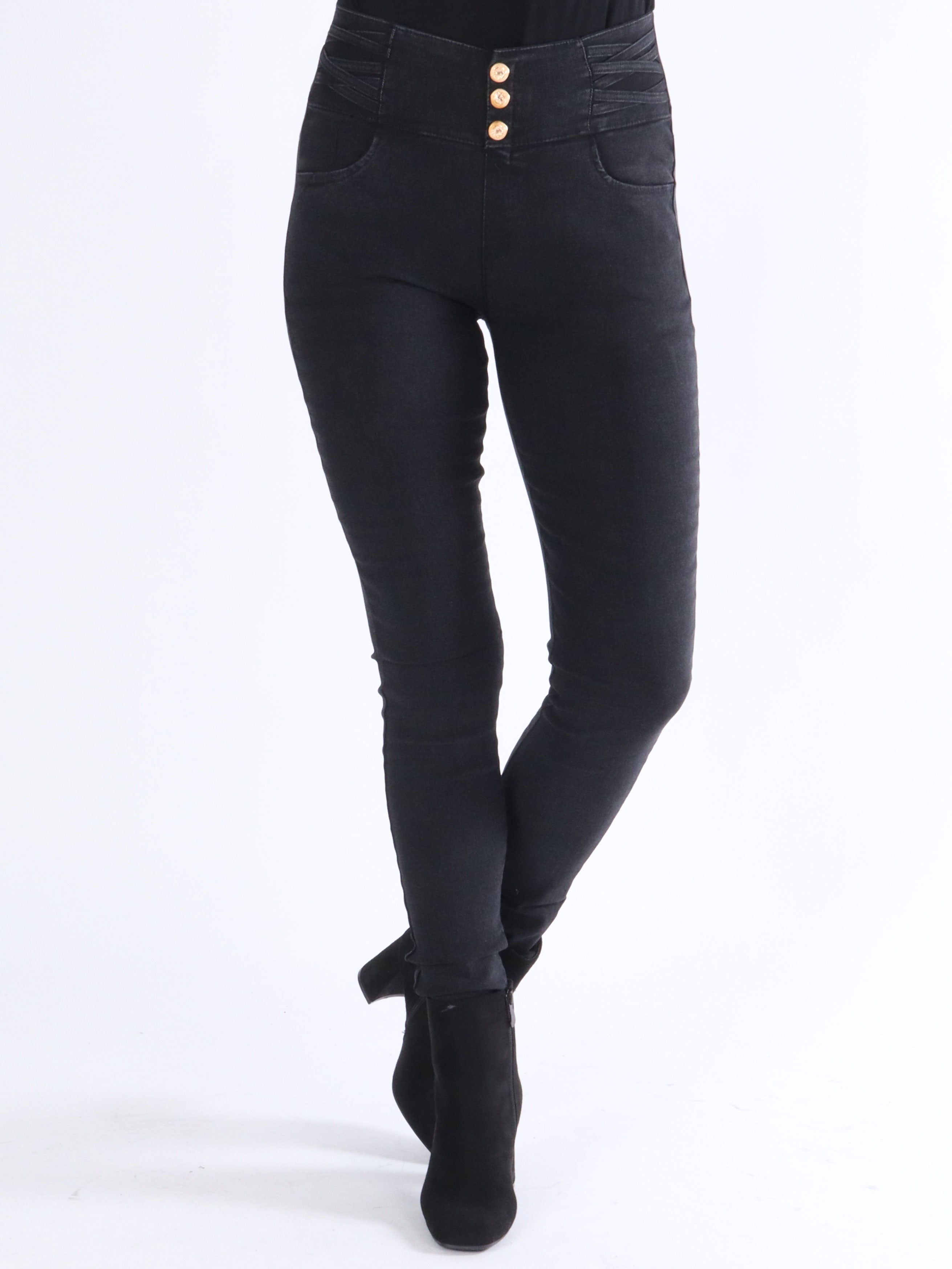 Natascha - Elastiske leggings i jeanslook