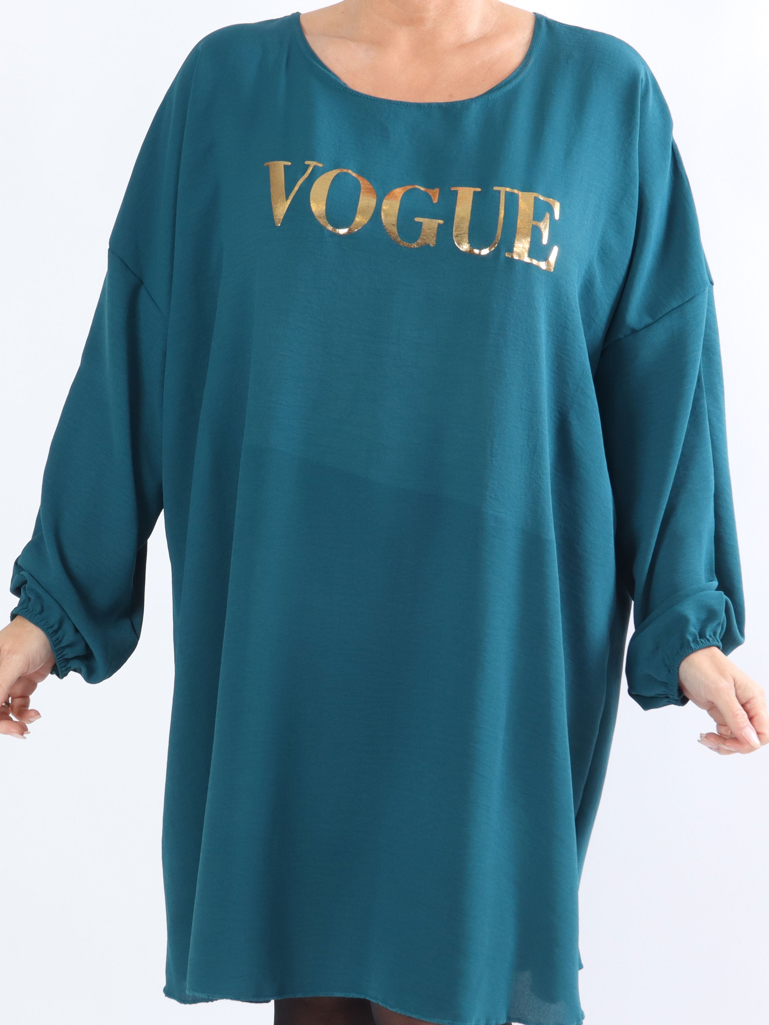 Nella - Cool plussize kjole med guldskrift