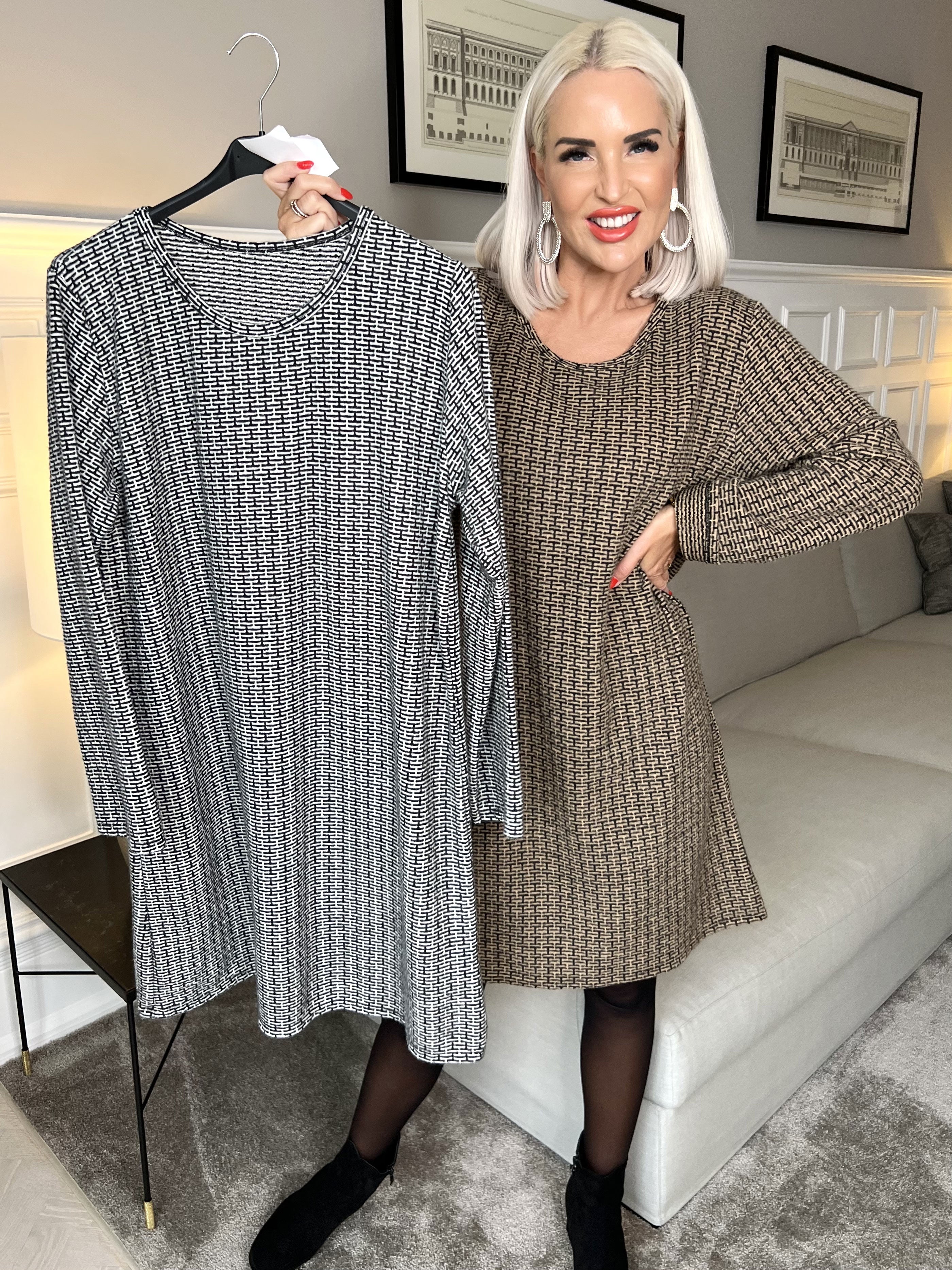 Nelma - Super fin kjole med mønstre