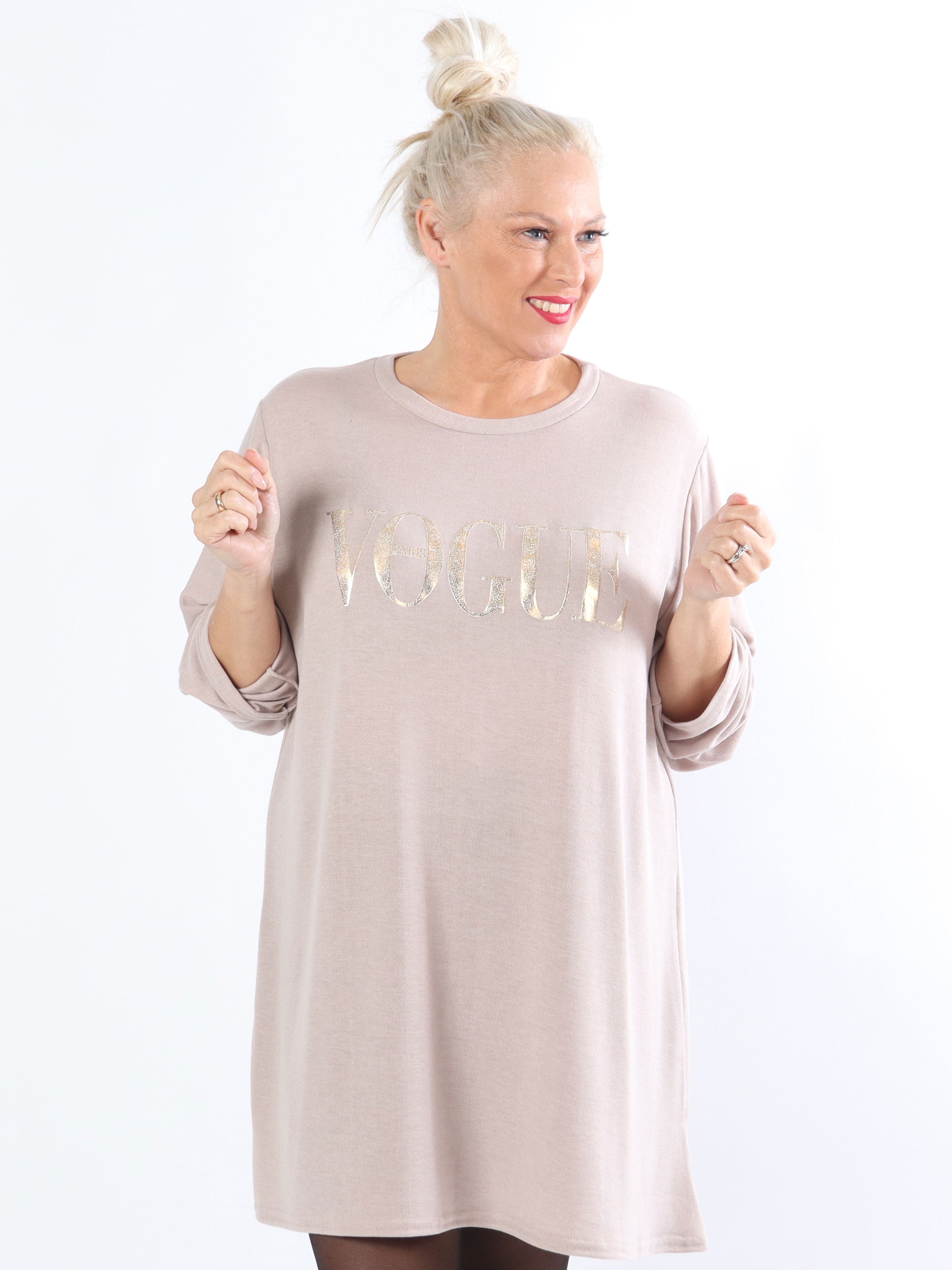 Nerea - Let plus size strik med skrift
