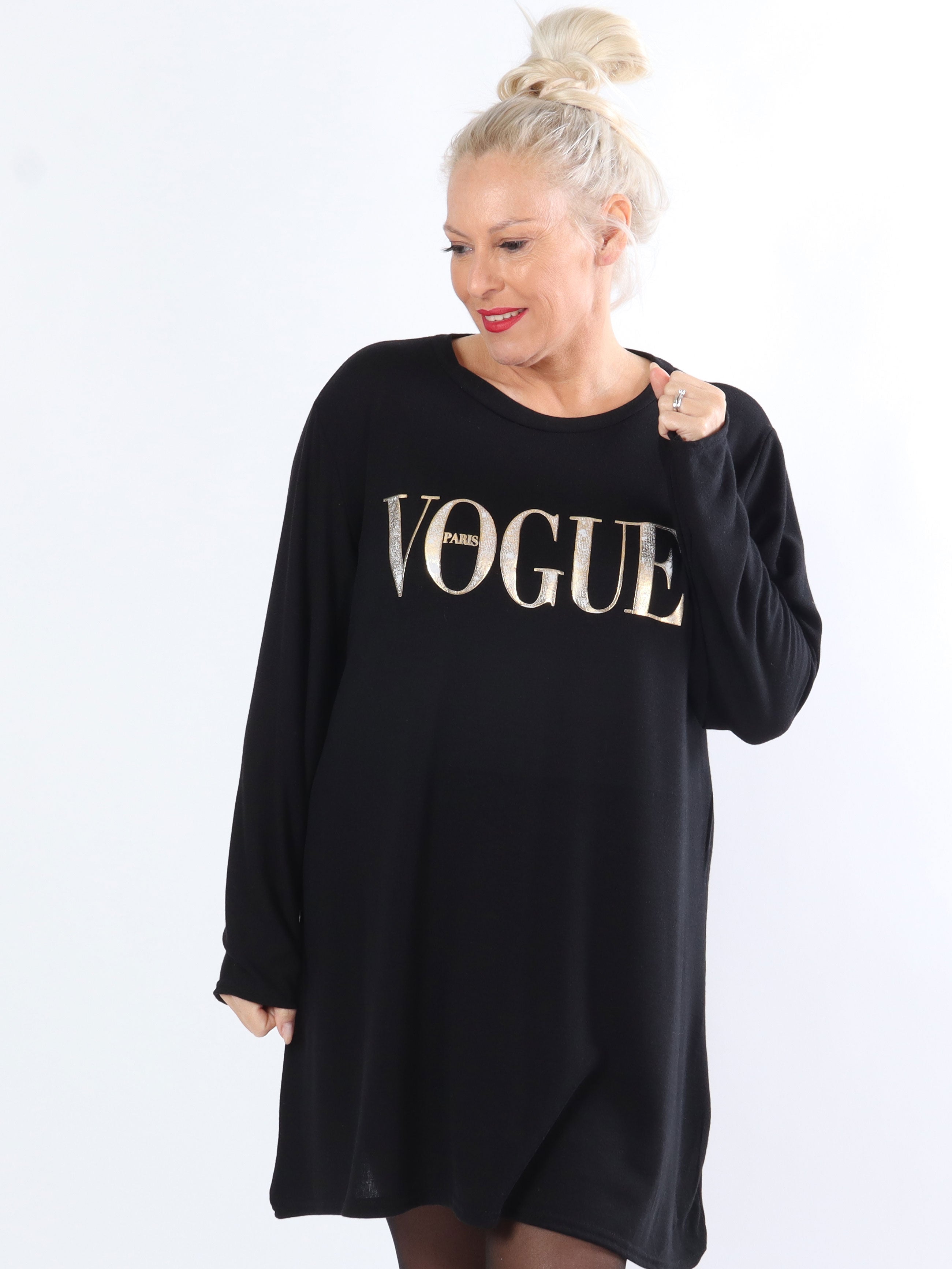 Nerea - Let plus size strik med skrift