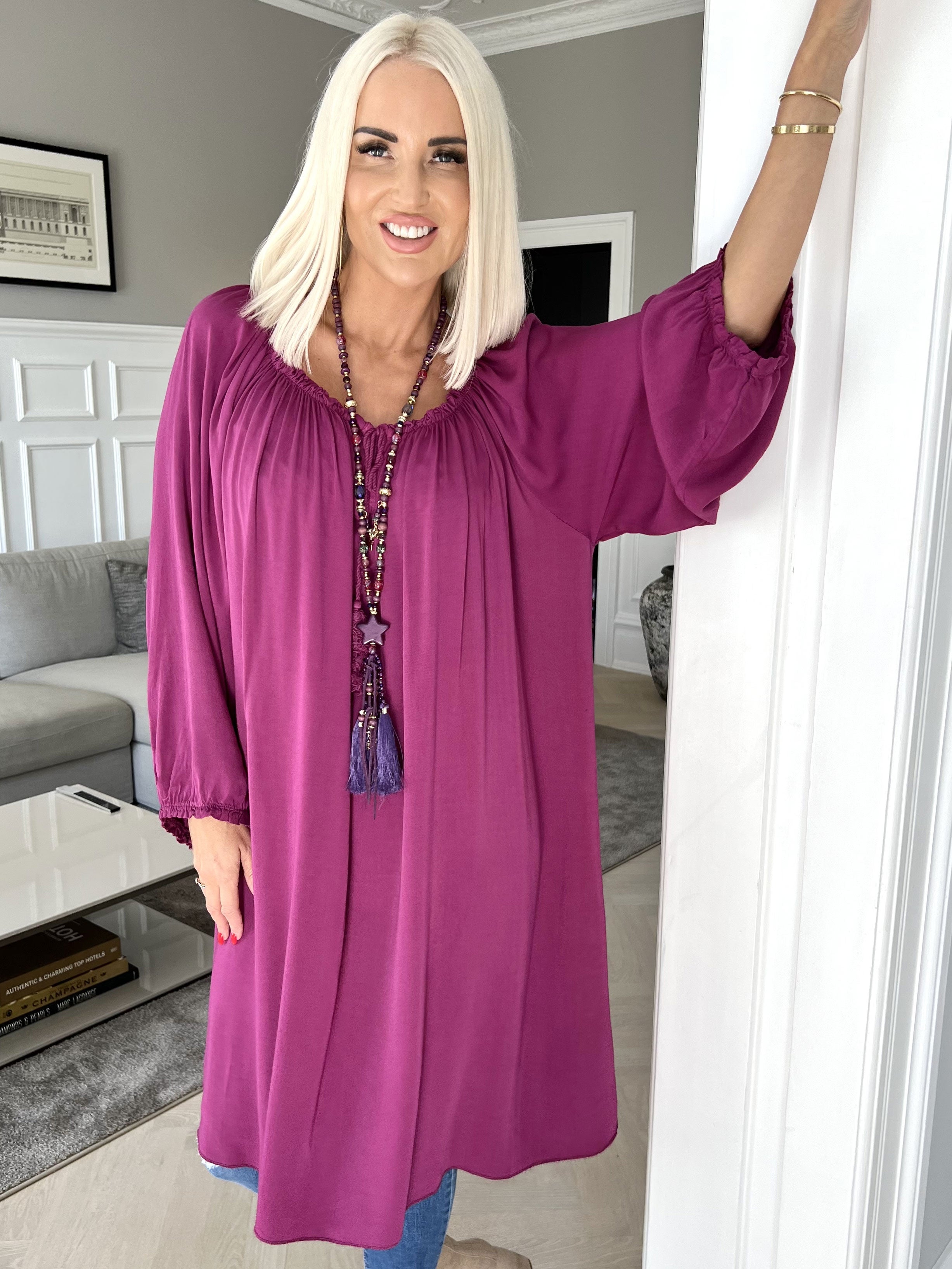 Nicole - Tunikakjole med bindebånd