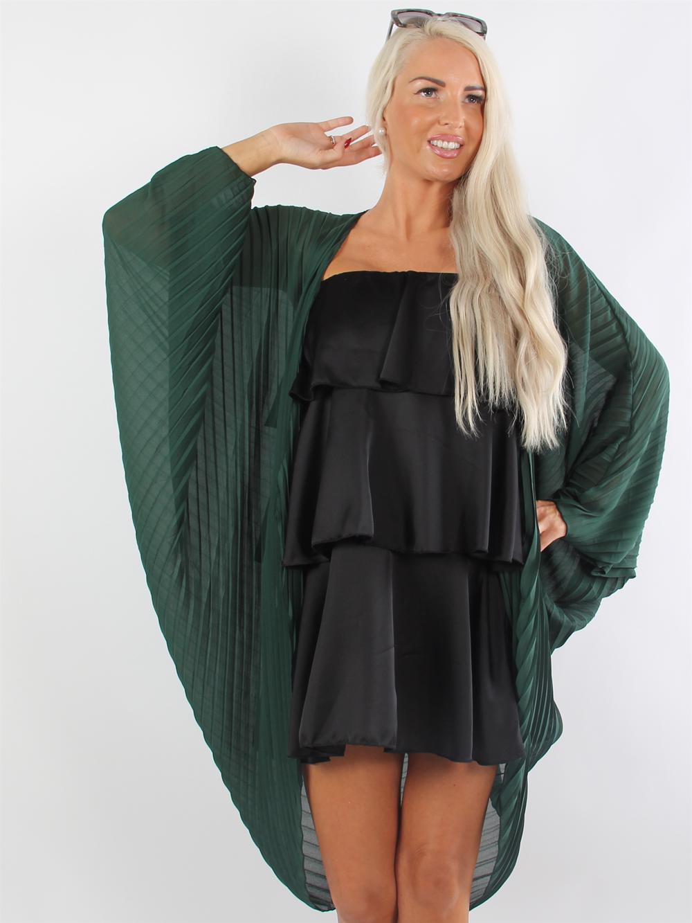 Nicotera - Sort Plisseret oversize cardigan