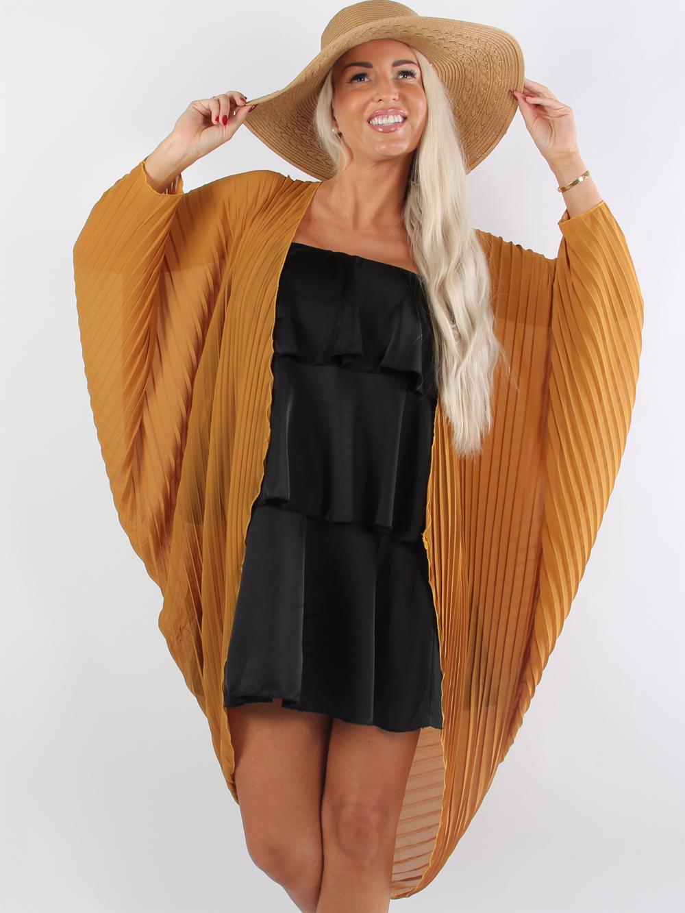 Nicotera - Sort Plisseret oversize cardigan