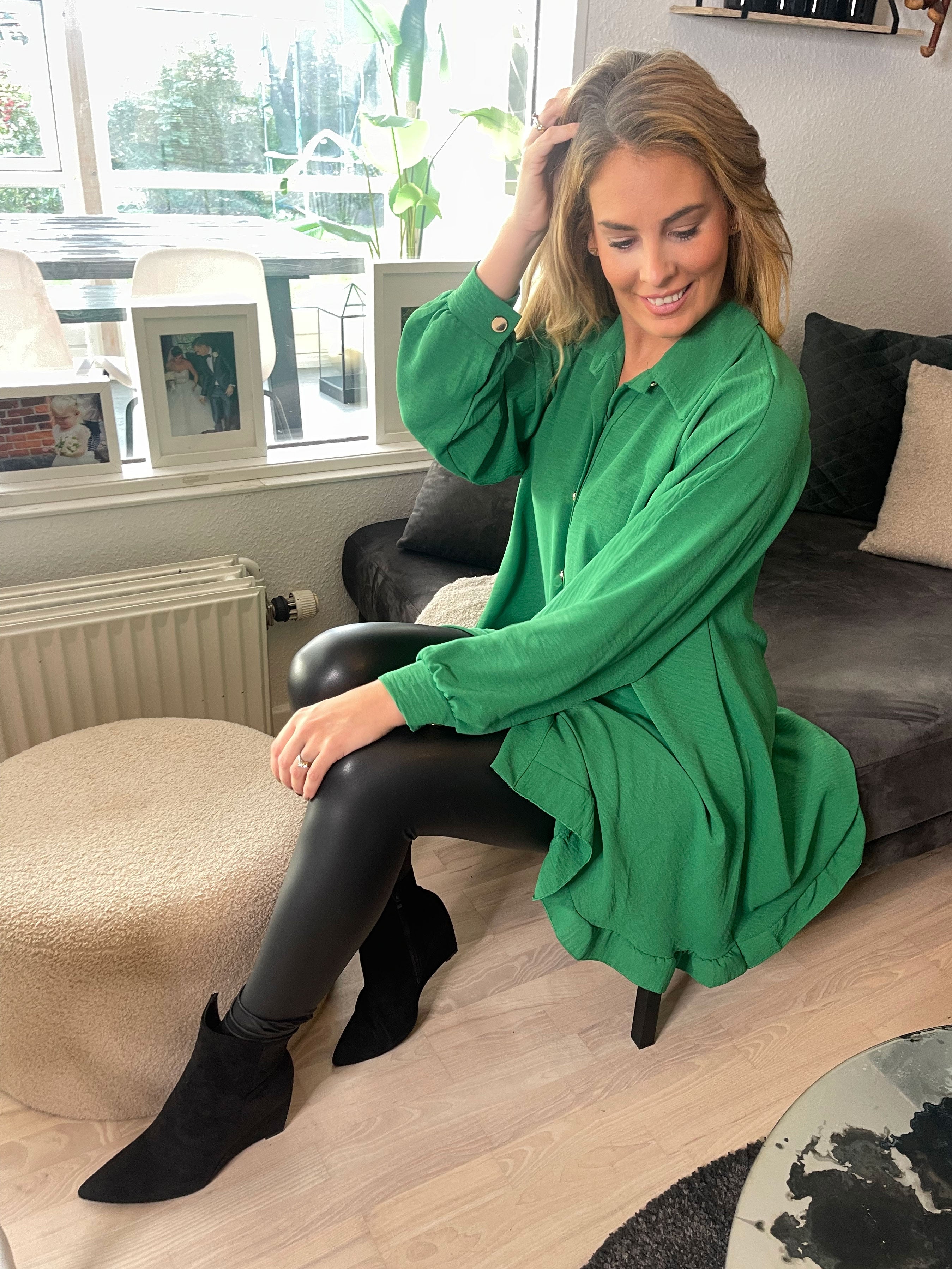 Nilsa - Sød skjorte kjole med lille flæse