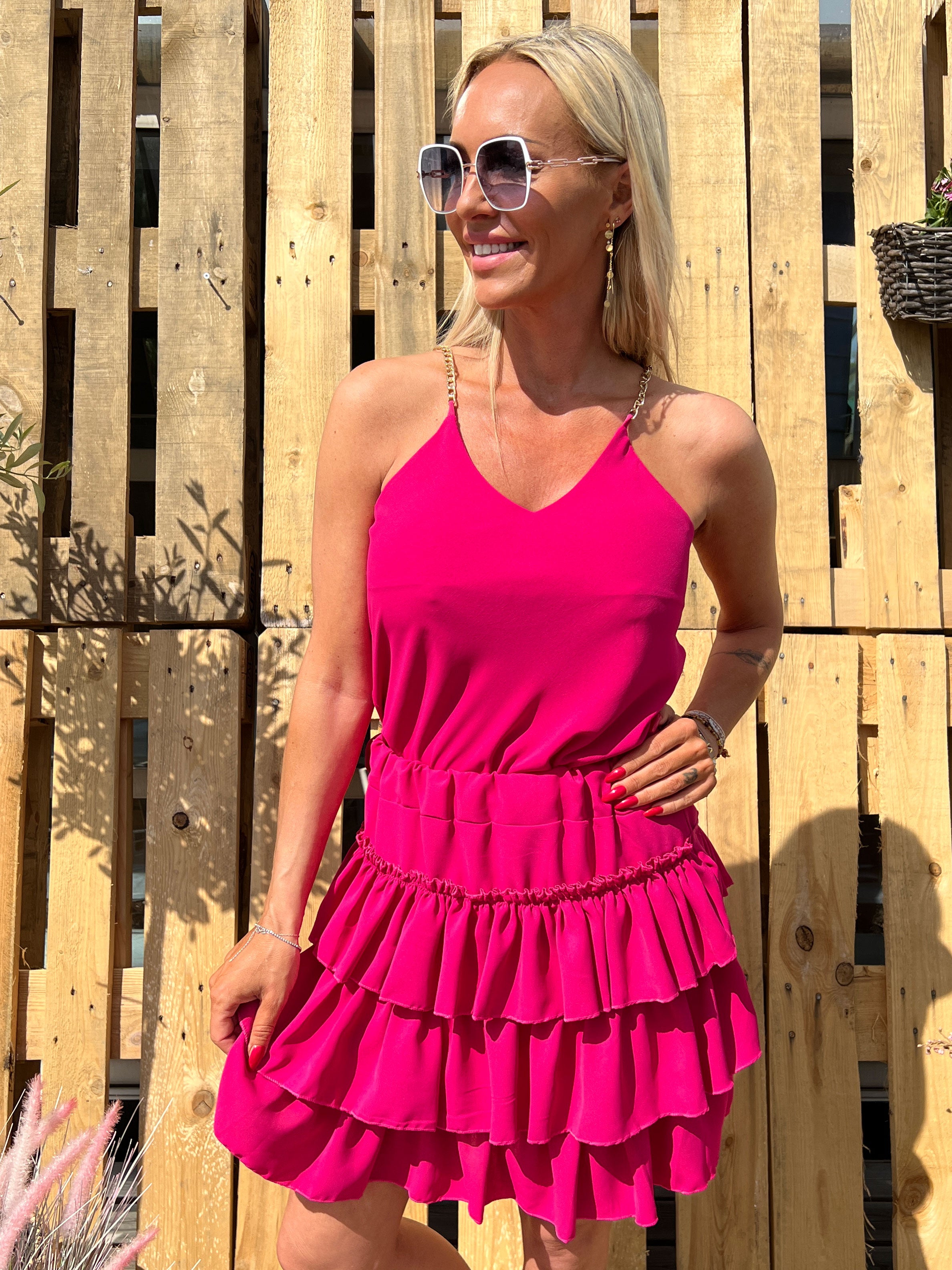 Nina - Flæsenederdel med elastikkant