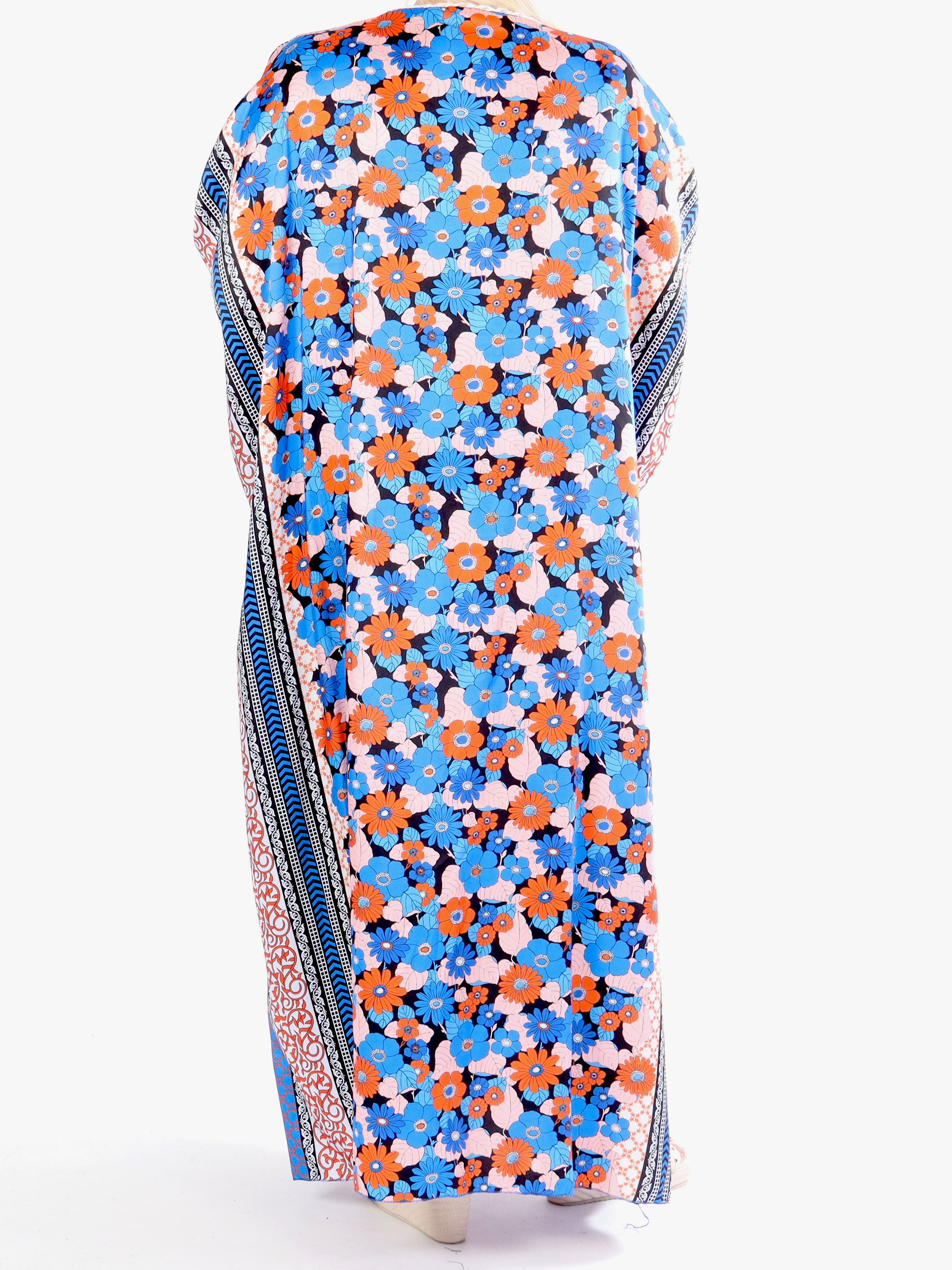 Nynne - Lang løs plus size kjole med flettet snore