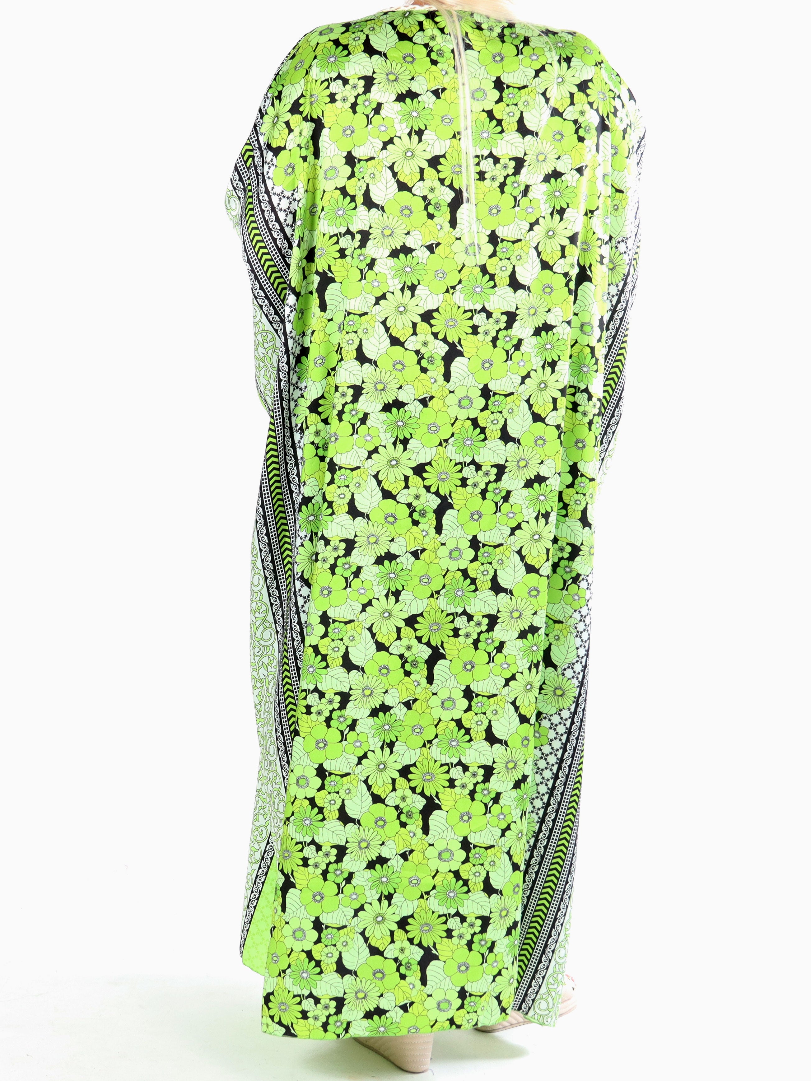 Nynne - Lang løs plus size kjole med flettet snore