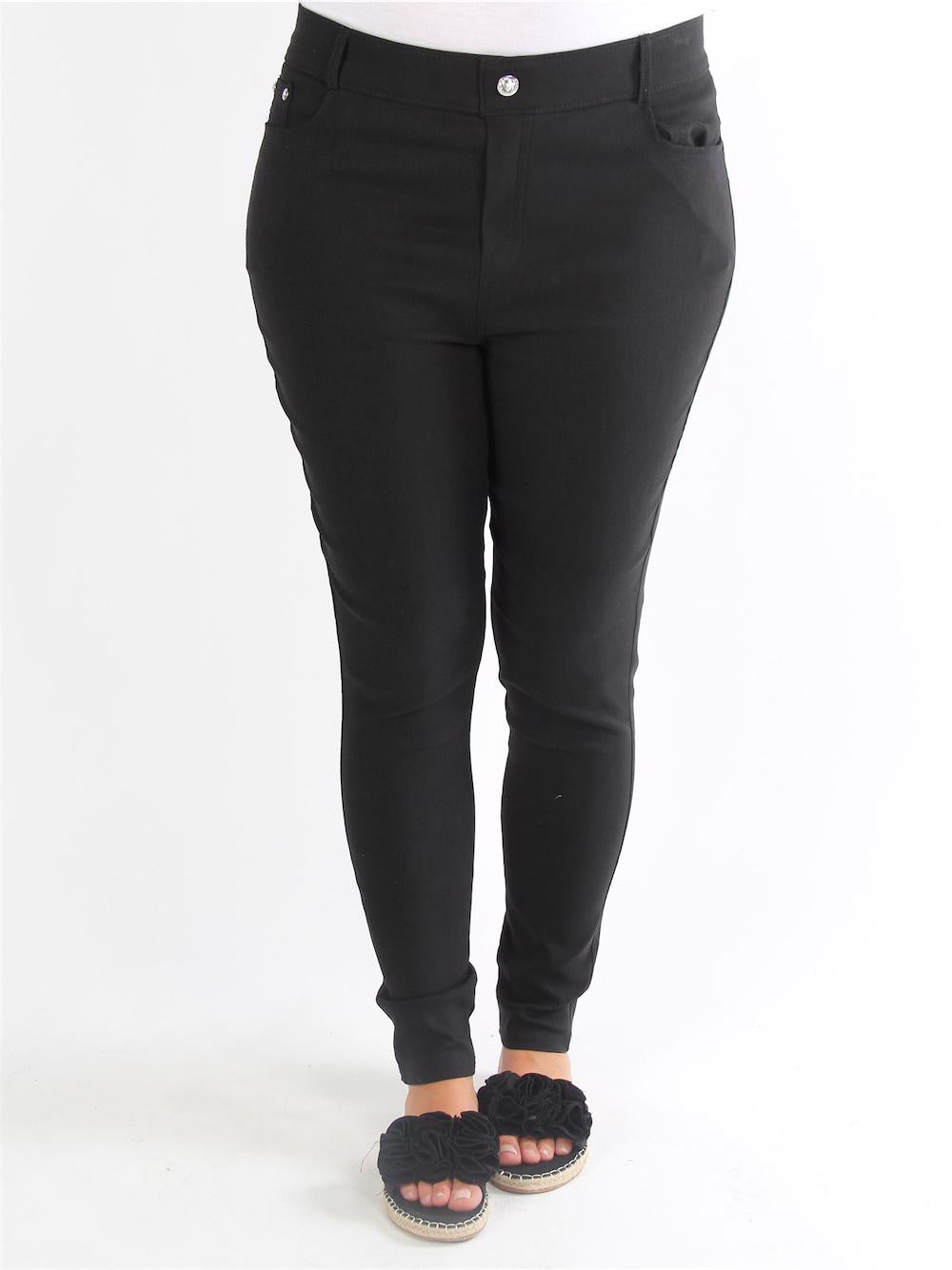 Olia - Sorte bukser med similitsten i knappen