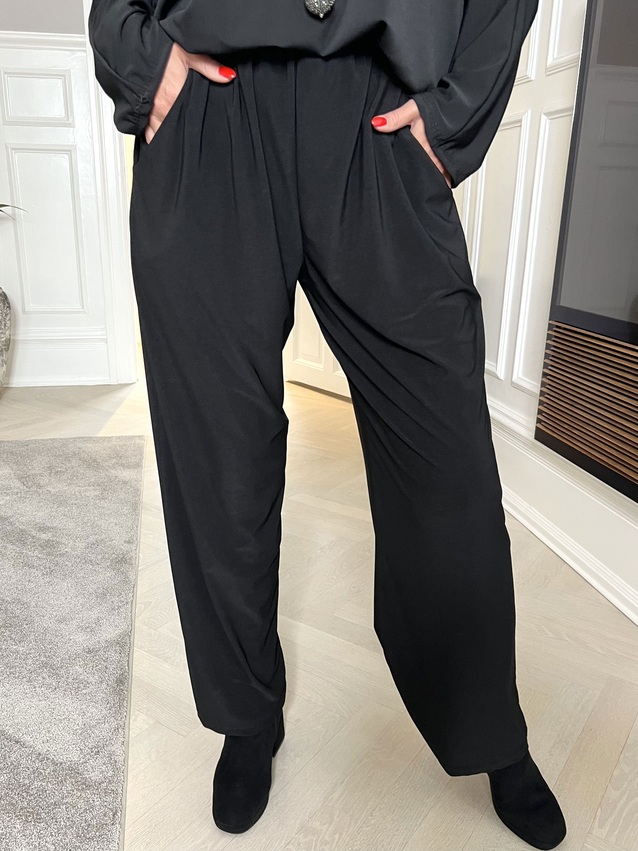 Osane - Sorte elastiske løse bukser