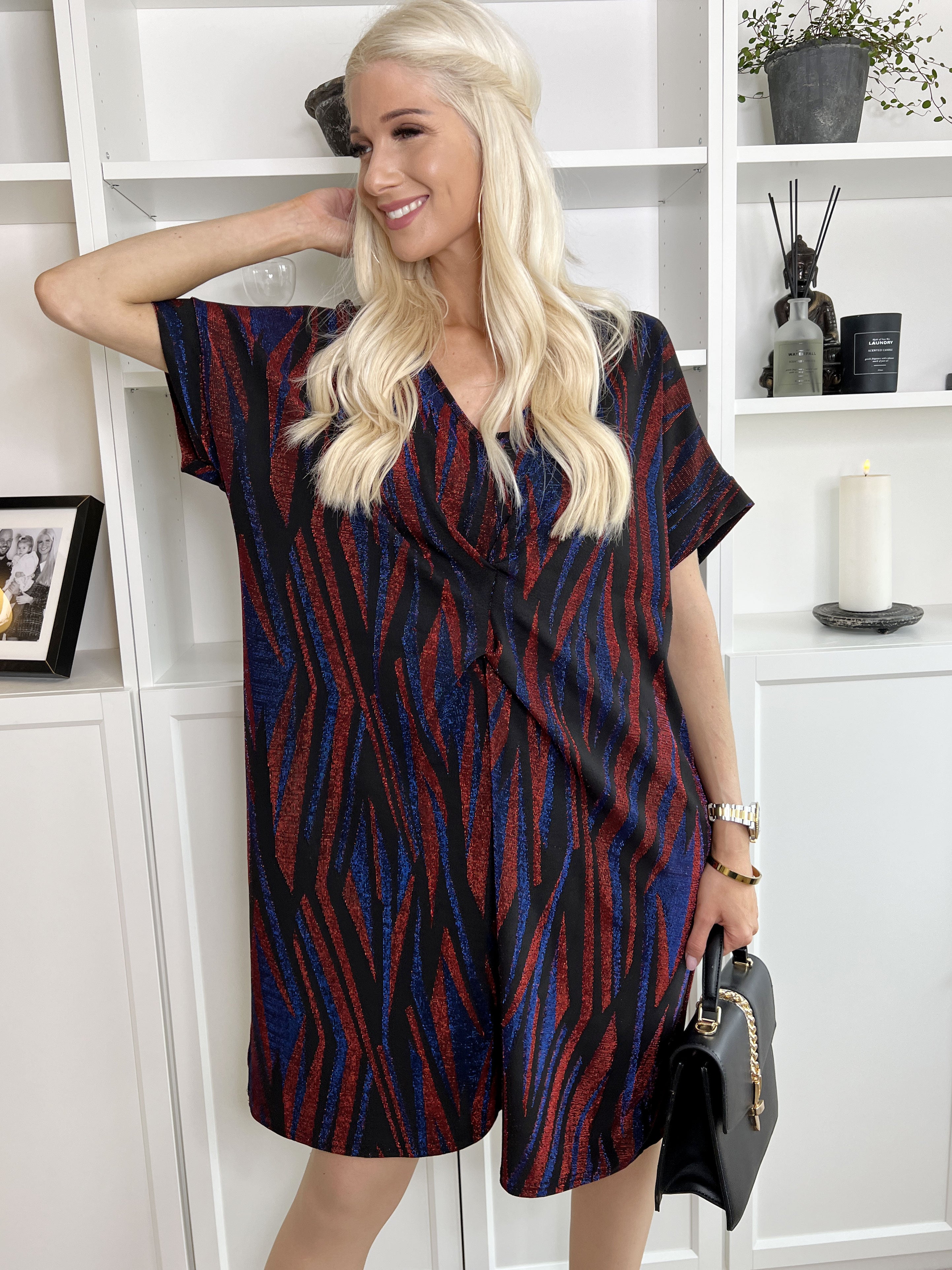 Paloma - Tunikakjole med glimmer og v-hals