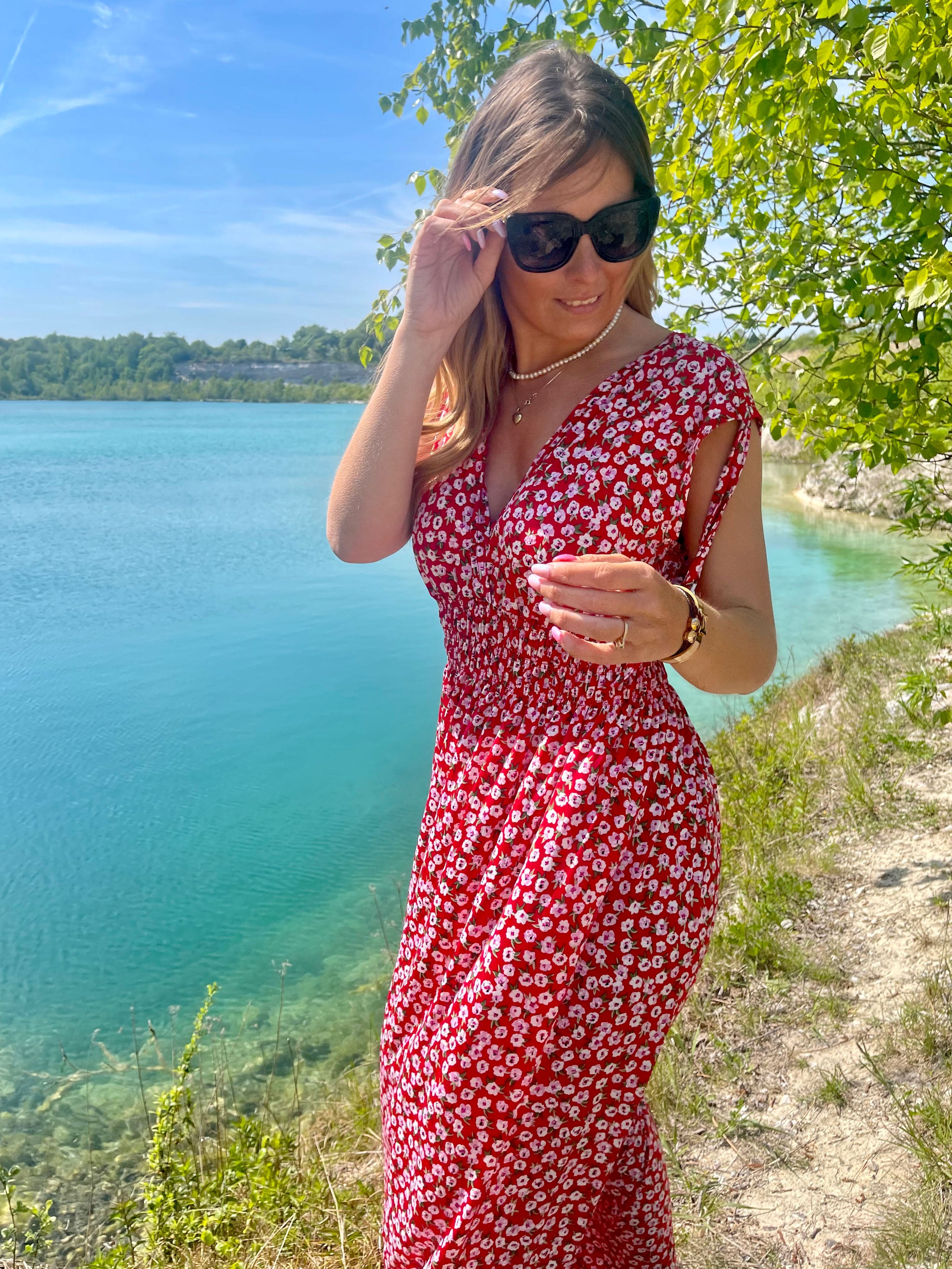 Pams Sleeveless - Lang kjole i elastisk stof