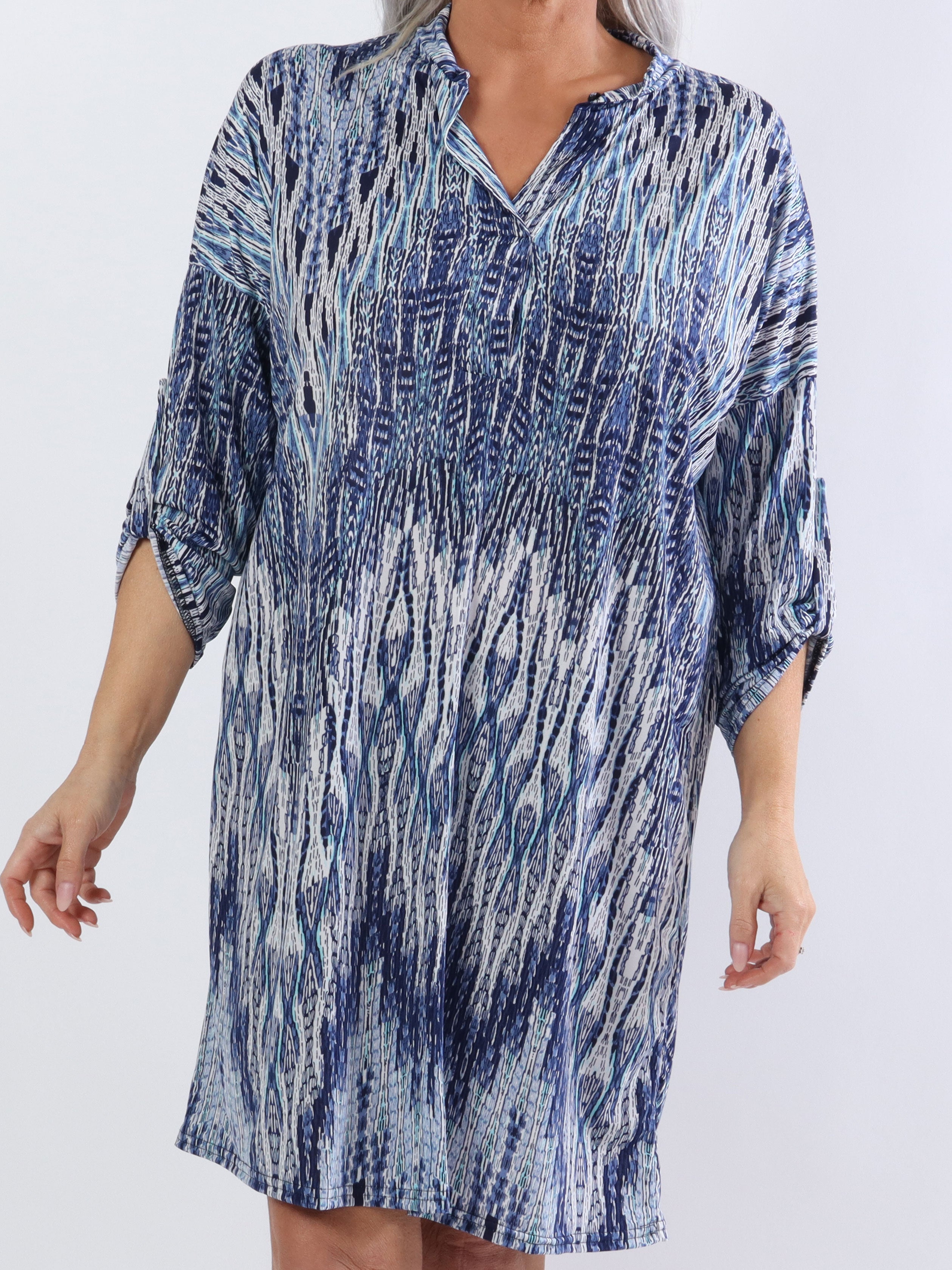 Paprika - Plus size tunika kjole i cool print