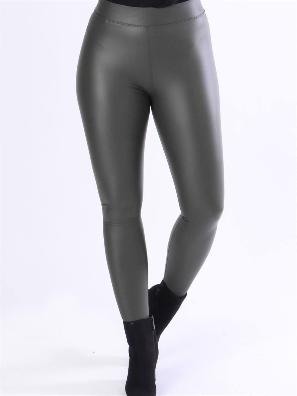 Patricia - Elastiske læderlook leggings