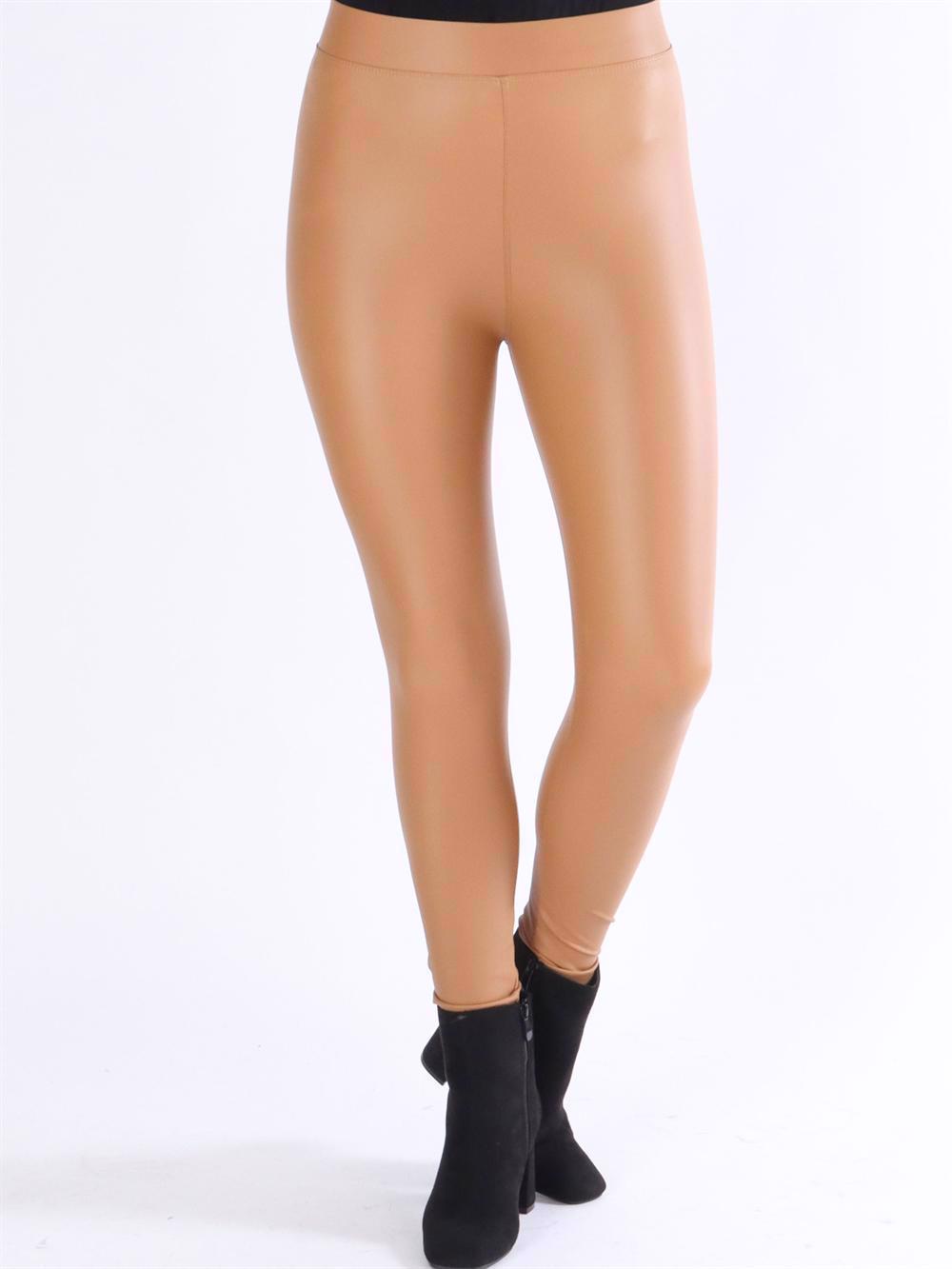 Patricia - Elastiske læderlook leggings