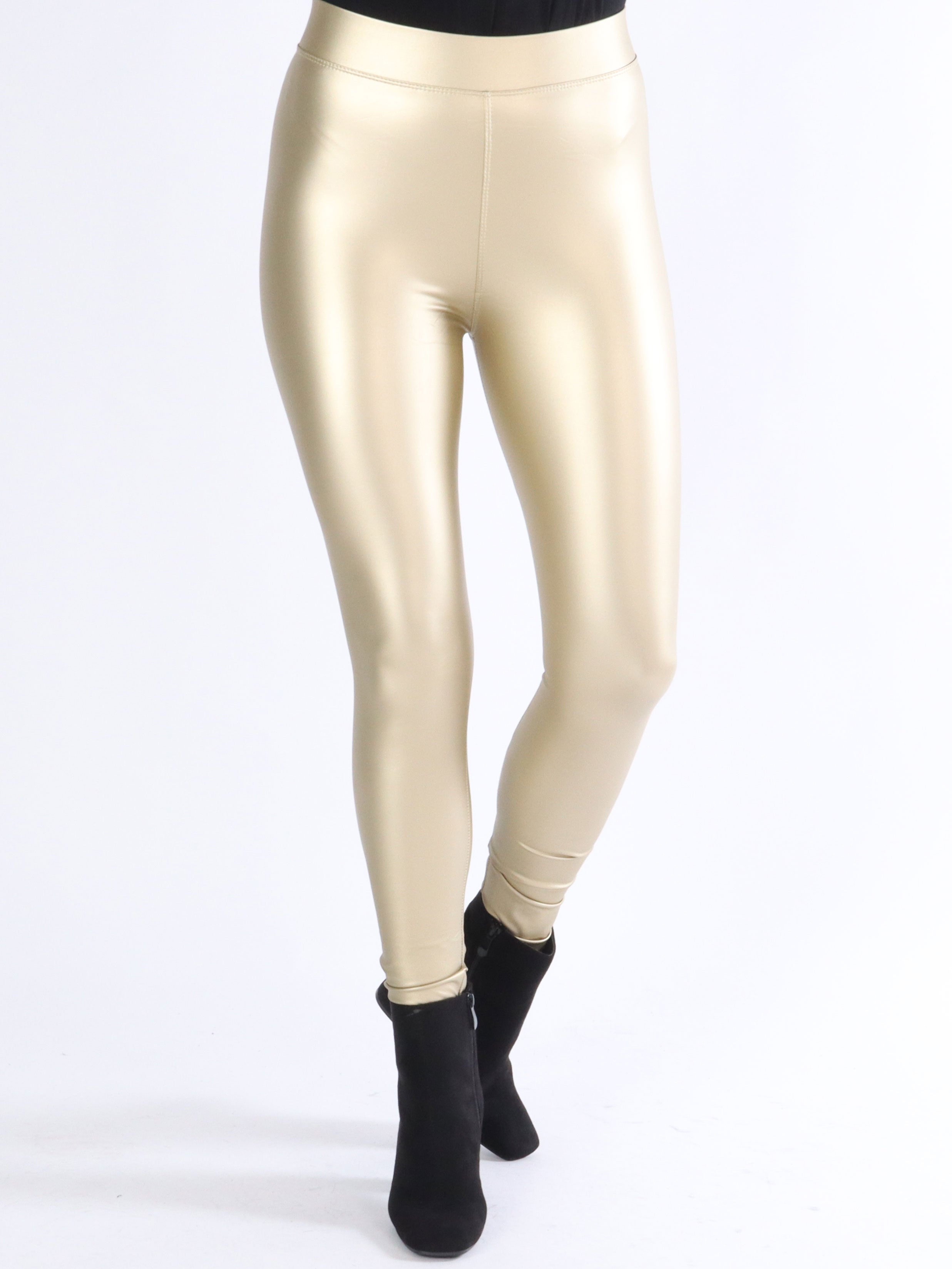 Patricia - Elastiske læderlook leggings