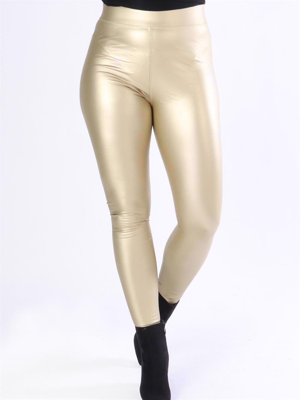 Patricia - Elastiske læderlook leggings