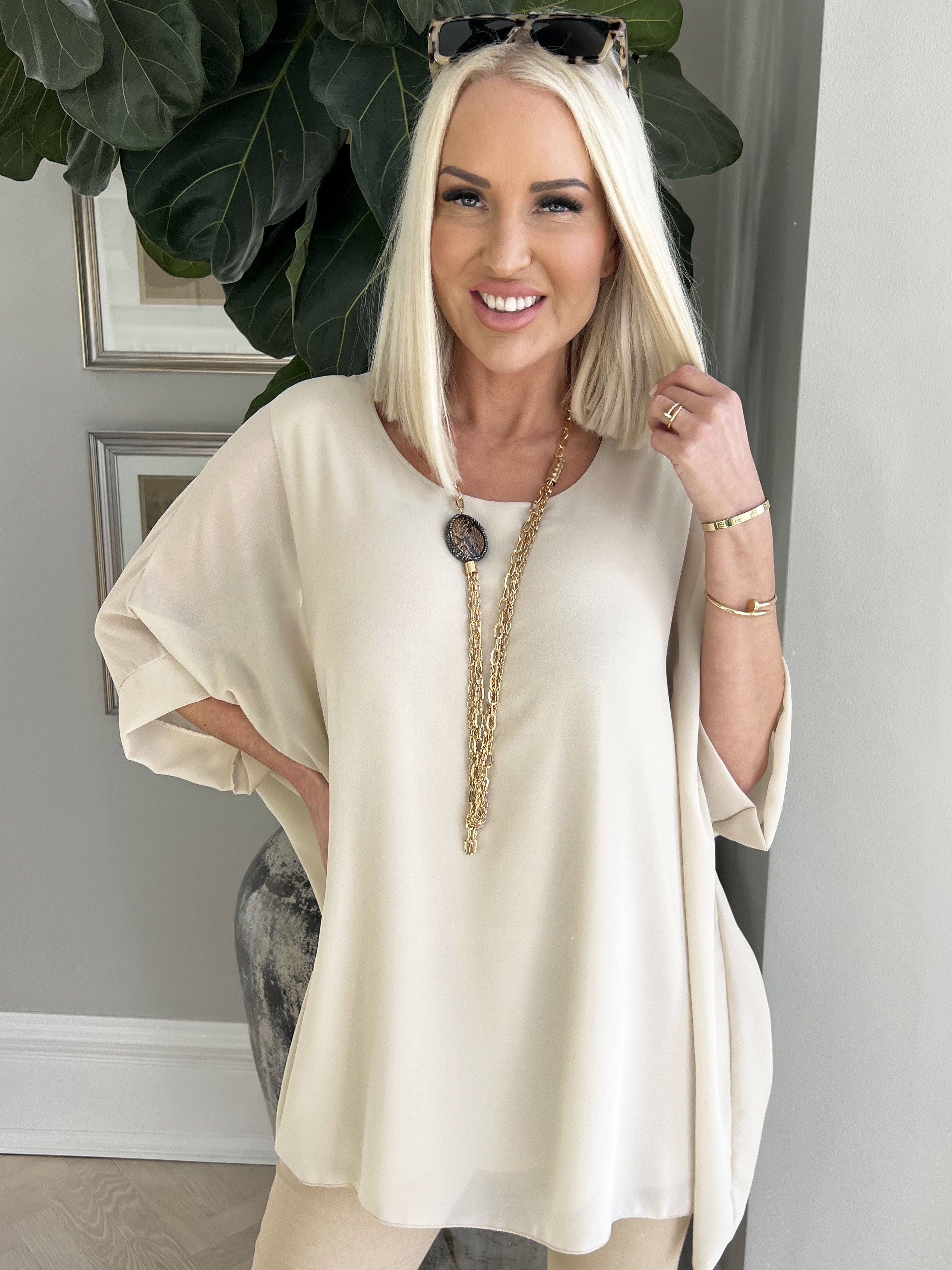 Patty - Sød tunika med chiffonlag yderst