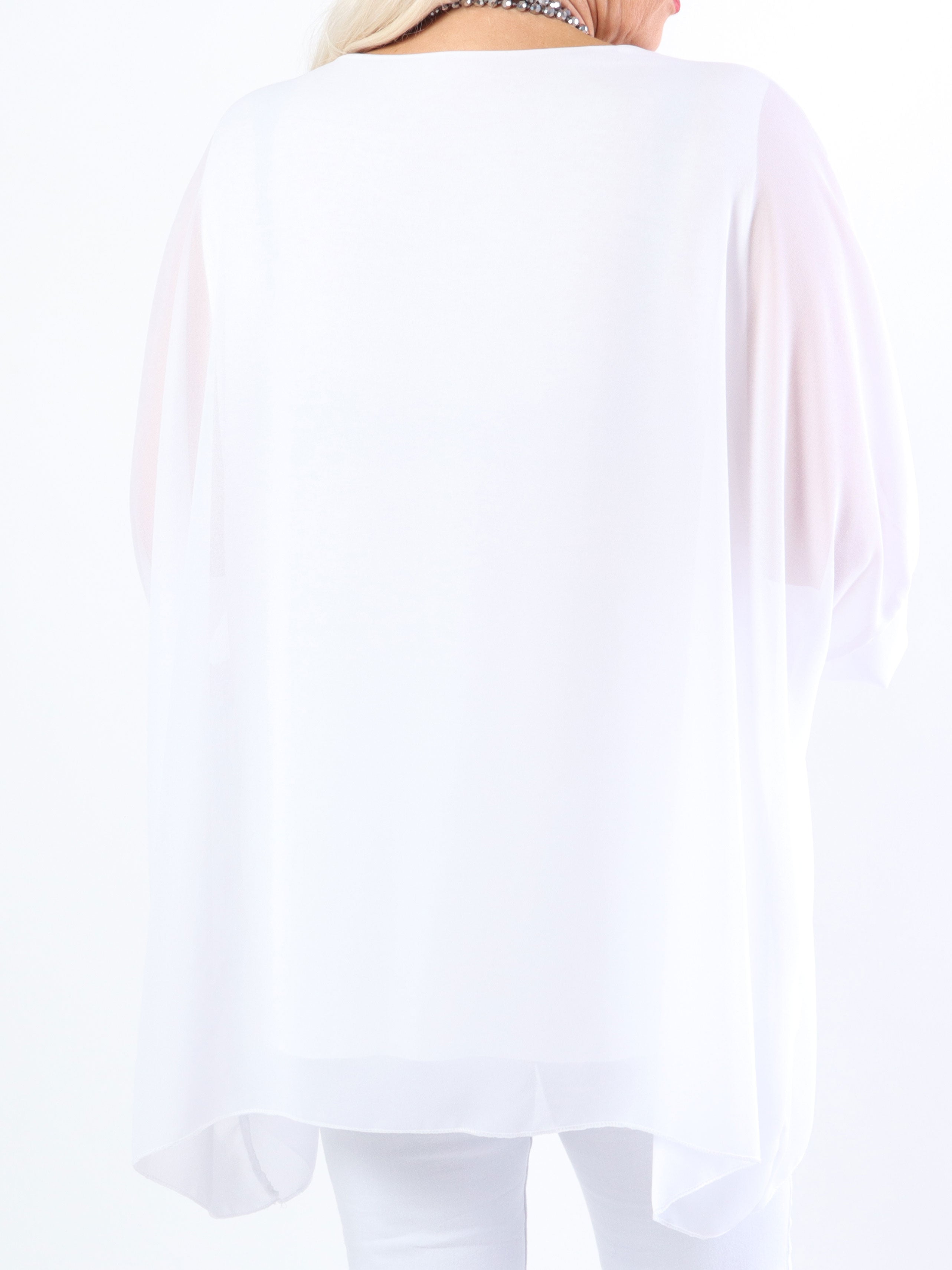 Patty - Sød plus size tunika med chiffonlag yderst