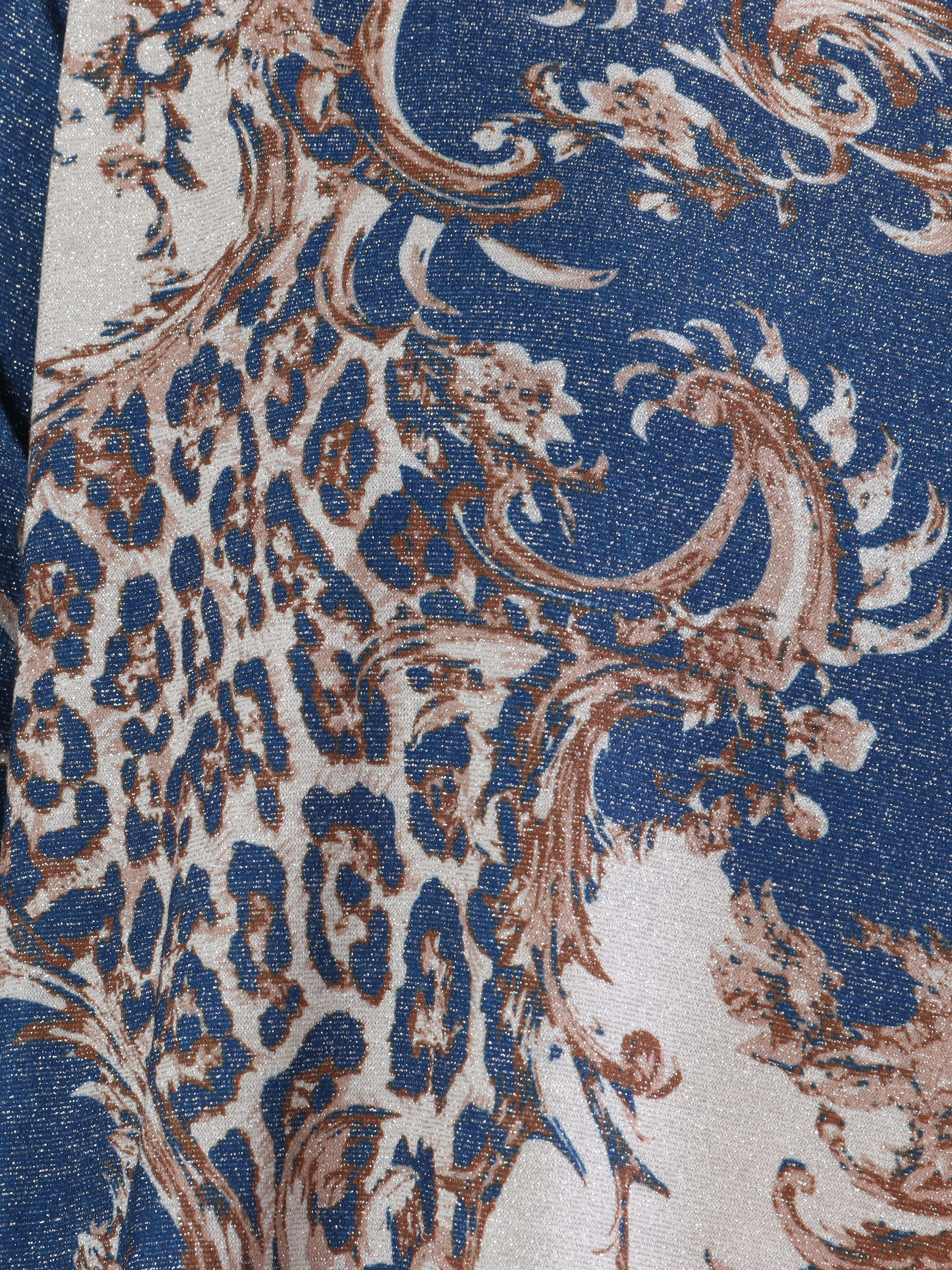 Paula -  Plus size glitter bluse med leopardprint