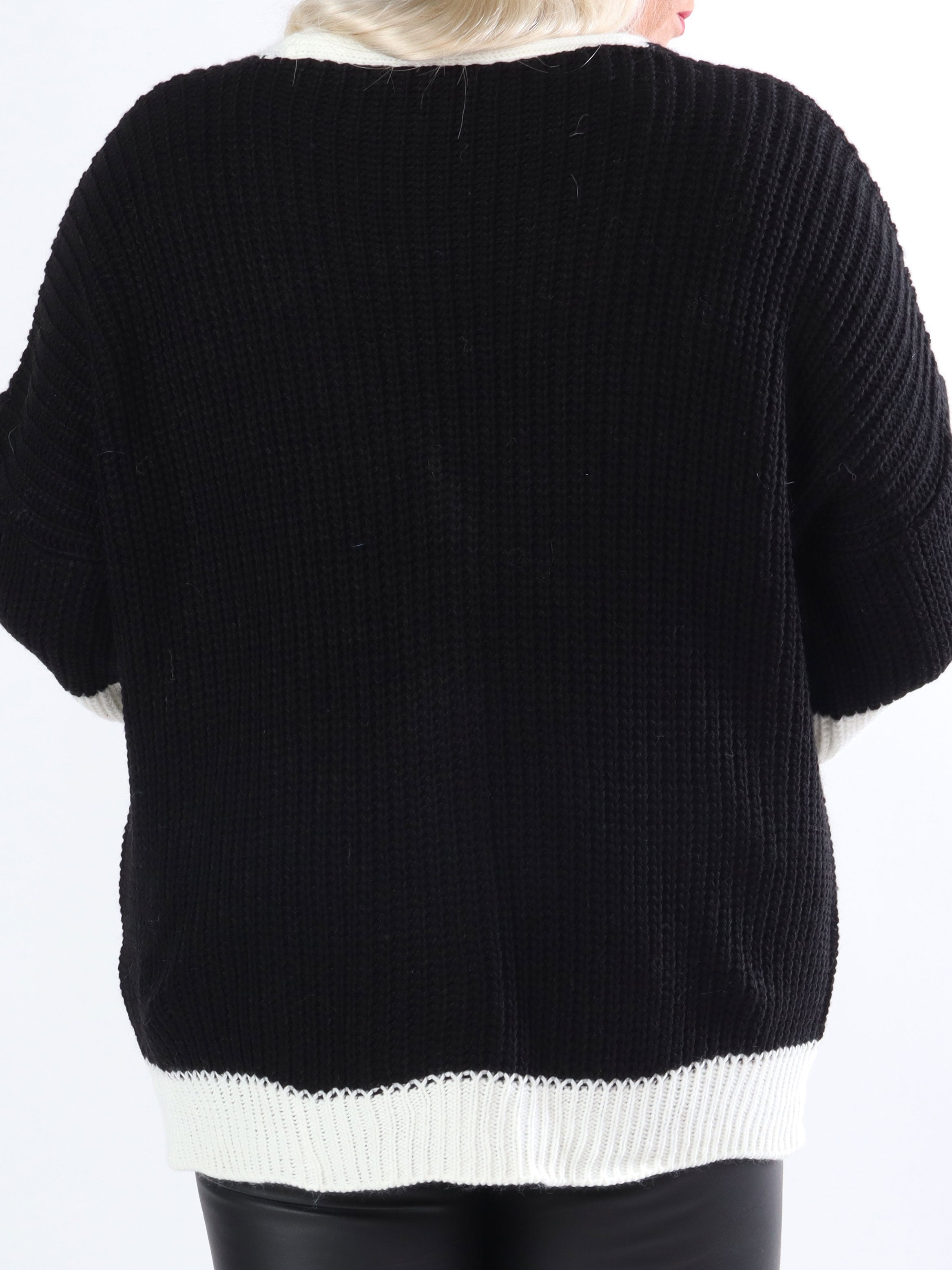 Pauline - Sej plus size cardigan med bogstaver