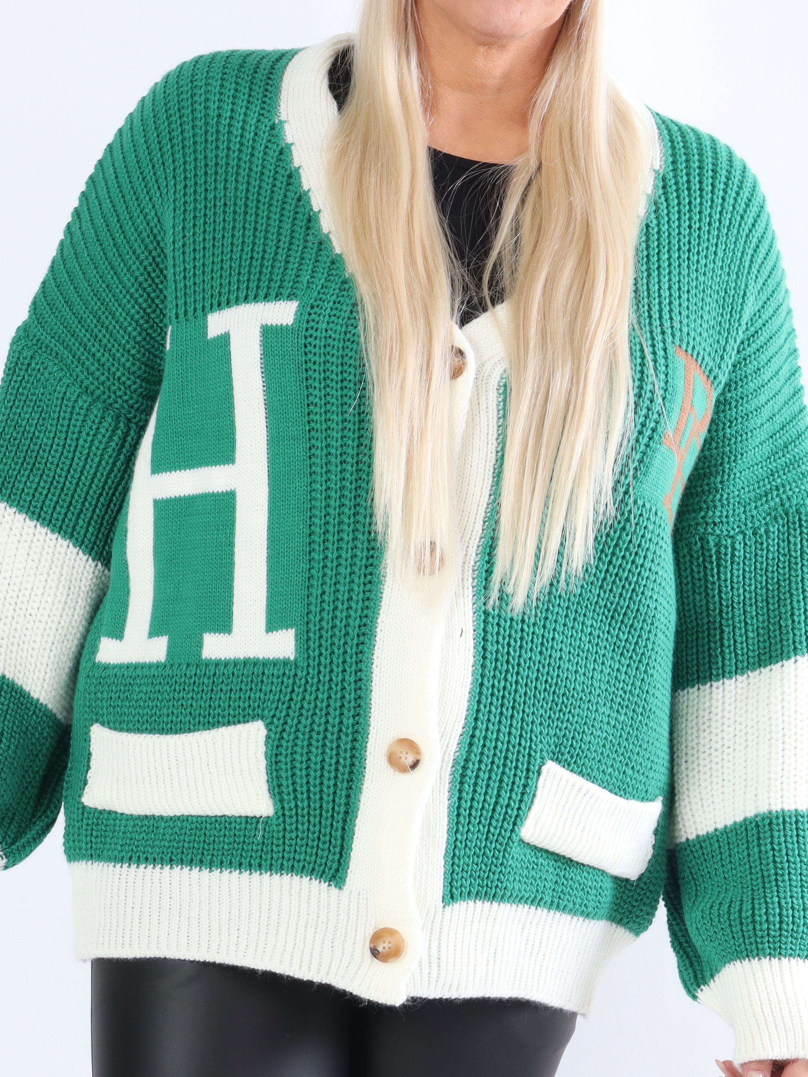 Pauline - Sej plus size cardigan med bogstaver