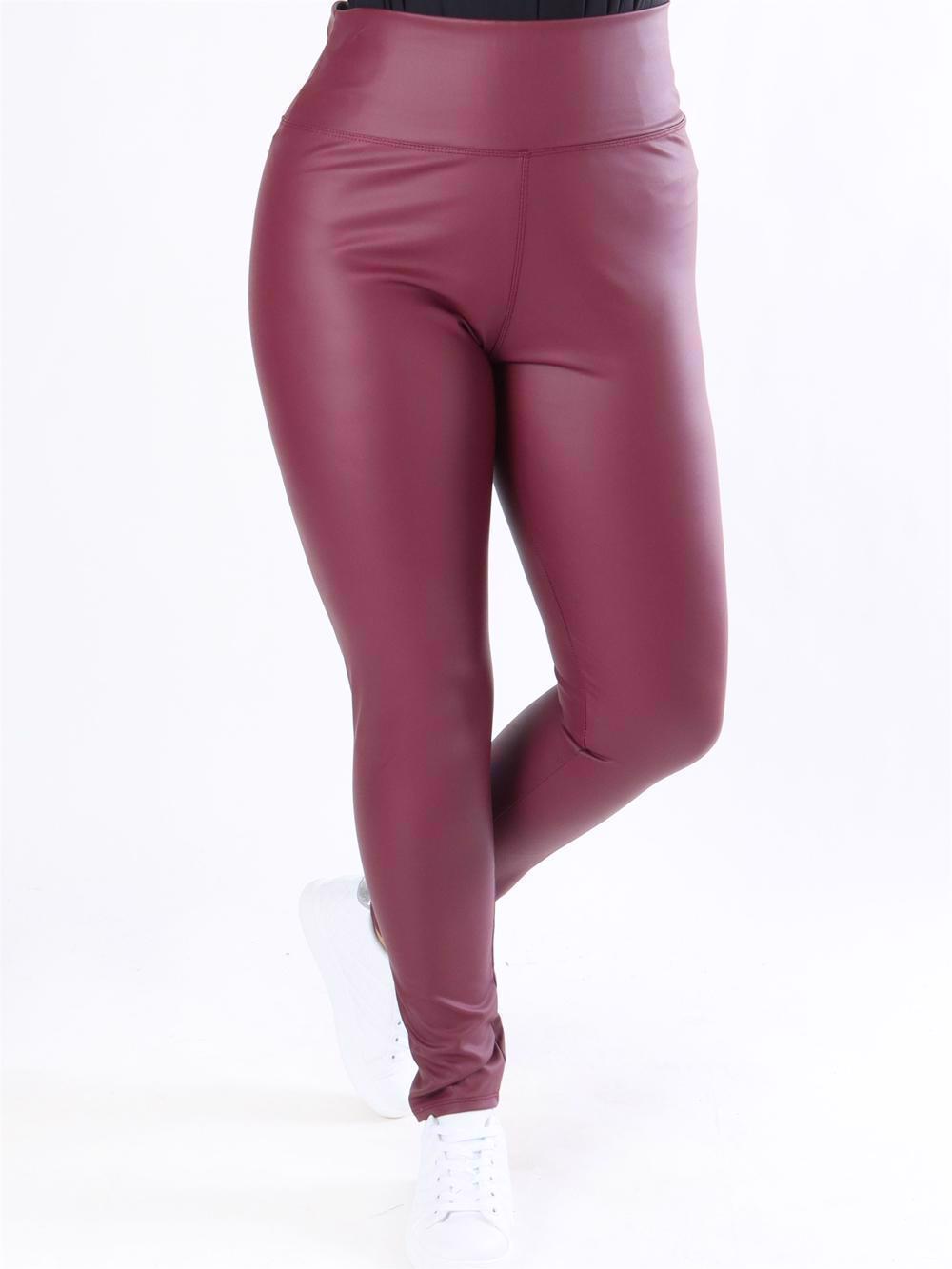 Penny - Armygrønne leggings i læderlook