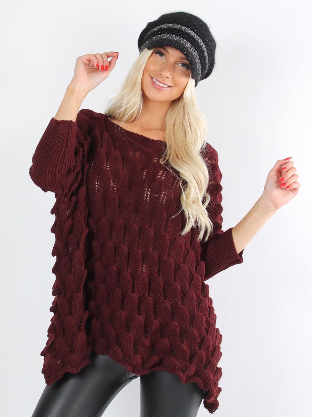 Penny - Sort trøje med strikket mønster