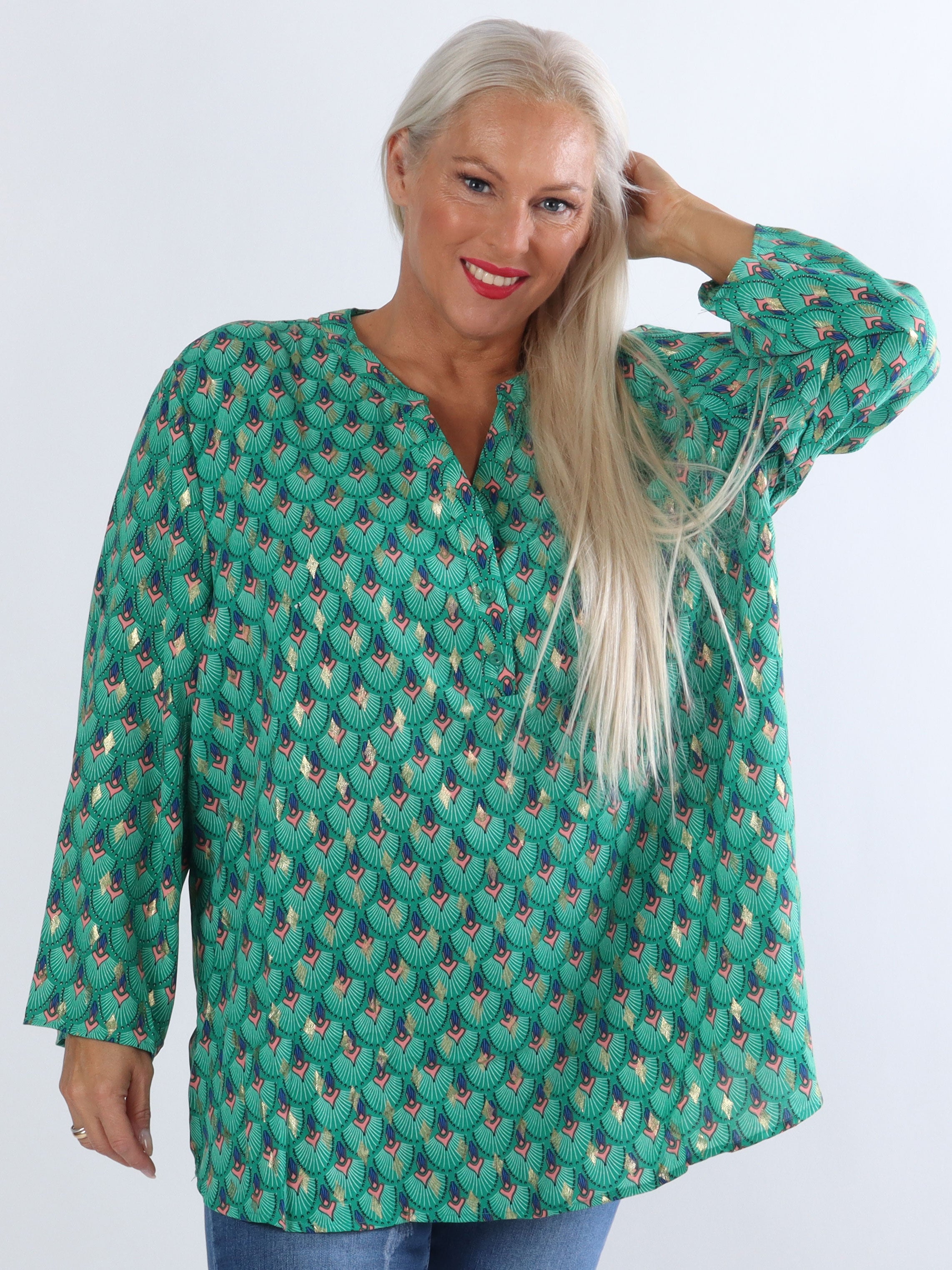 Pepita - Langærmet tunika med mønster