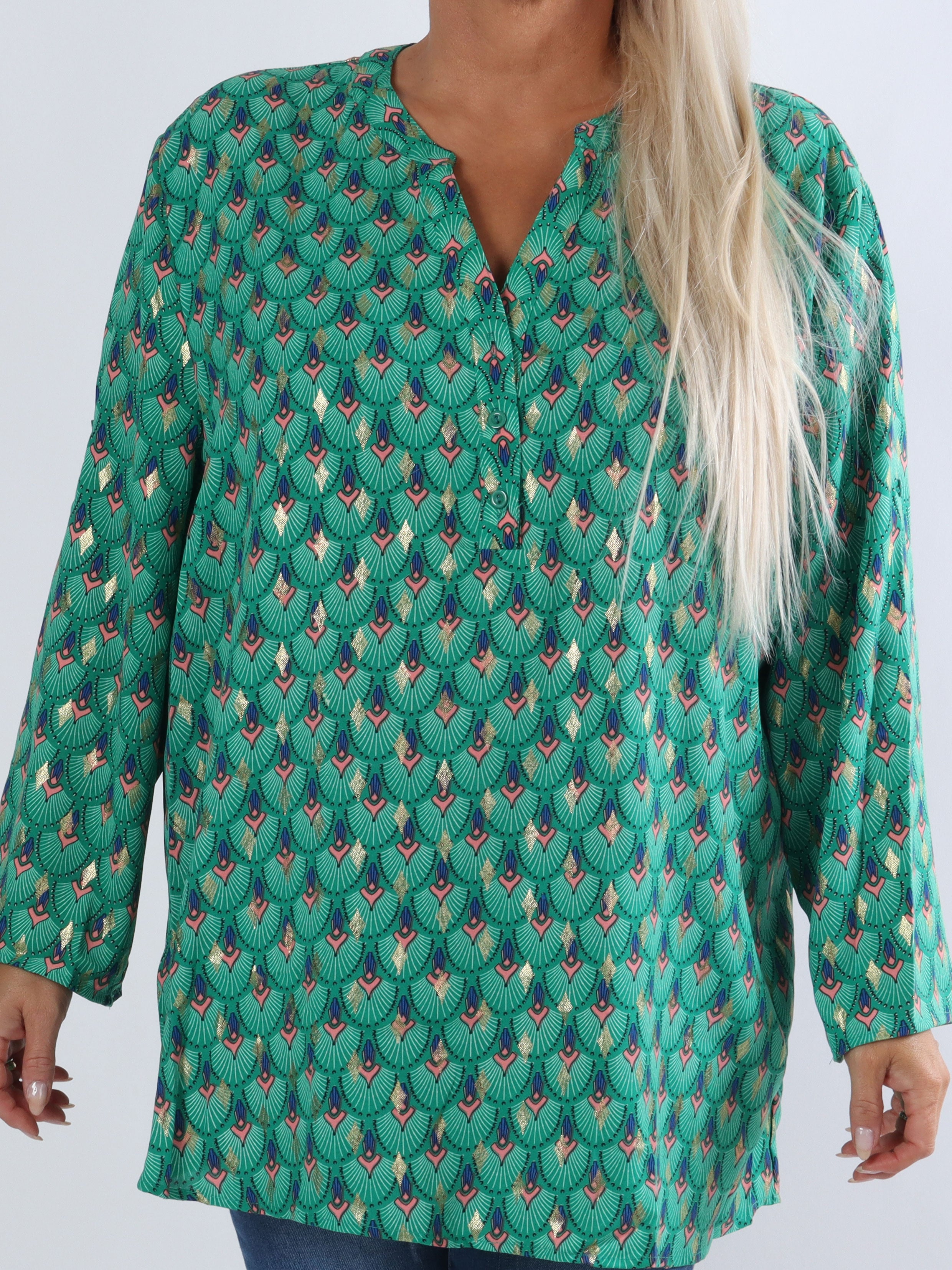 Pepita - Langærmet tunika med mønster