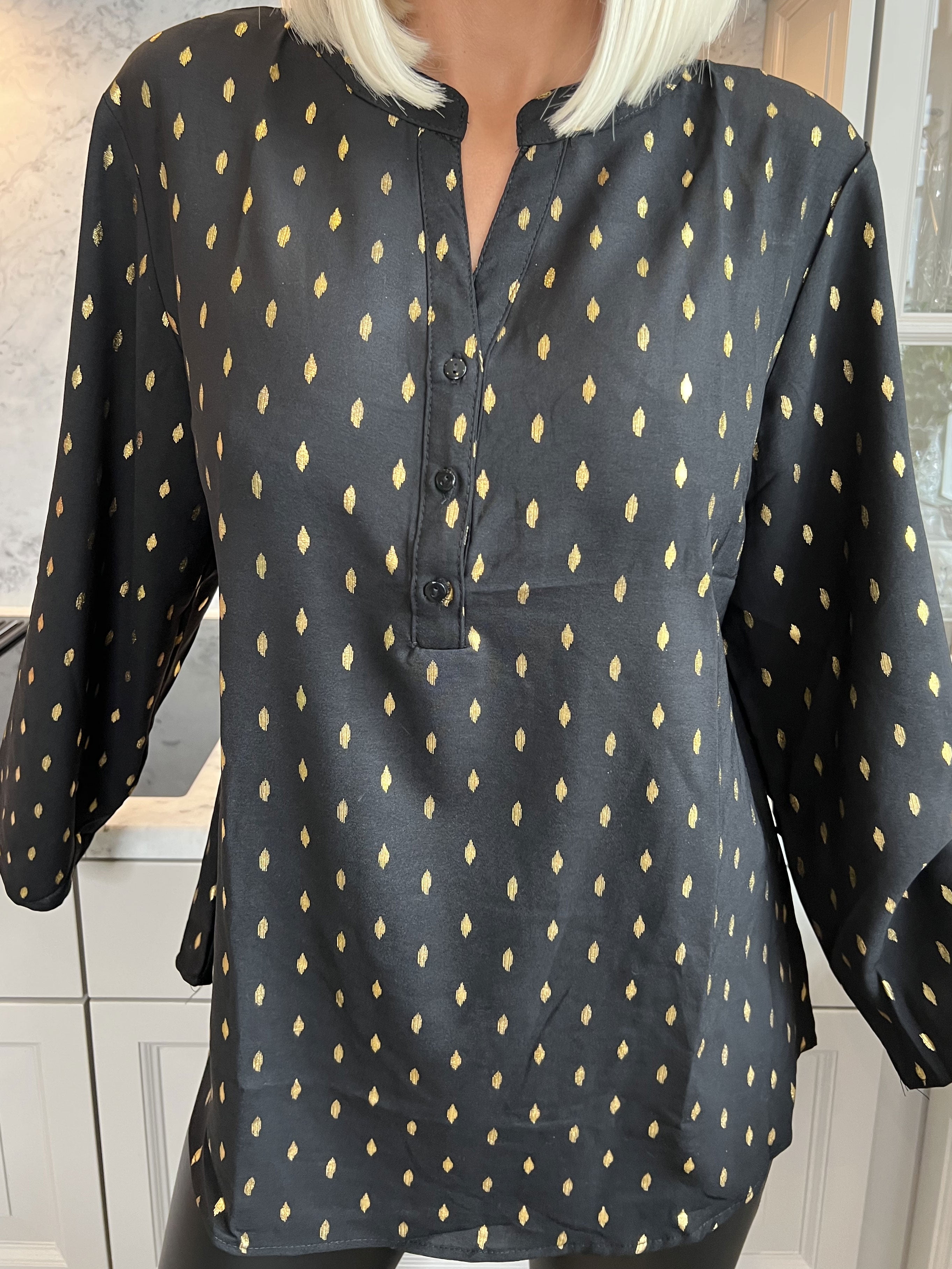 Pepita - Langærmet tunika med mønster