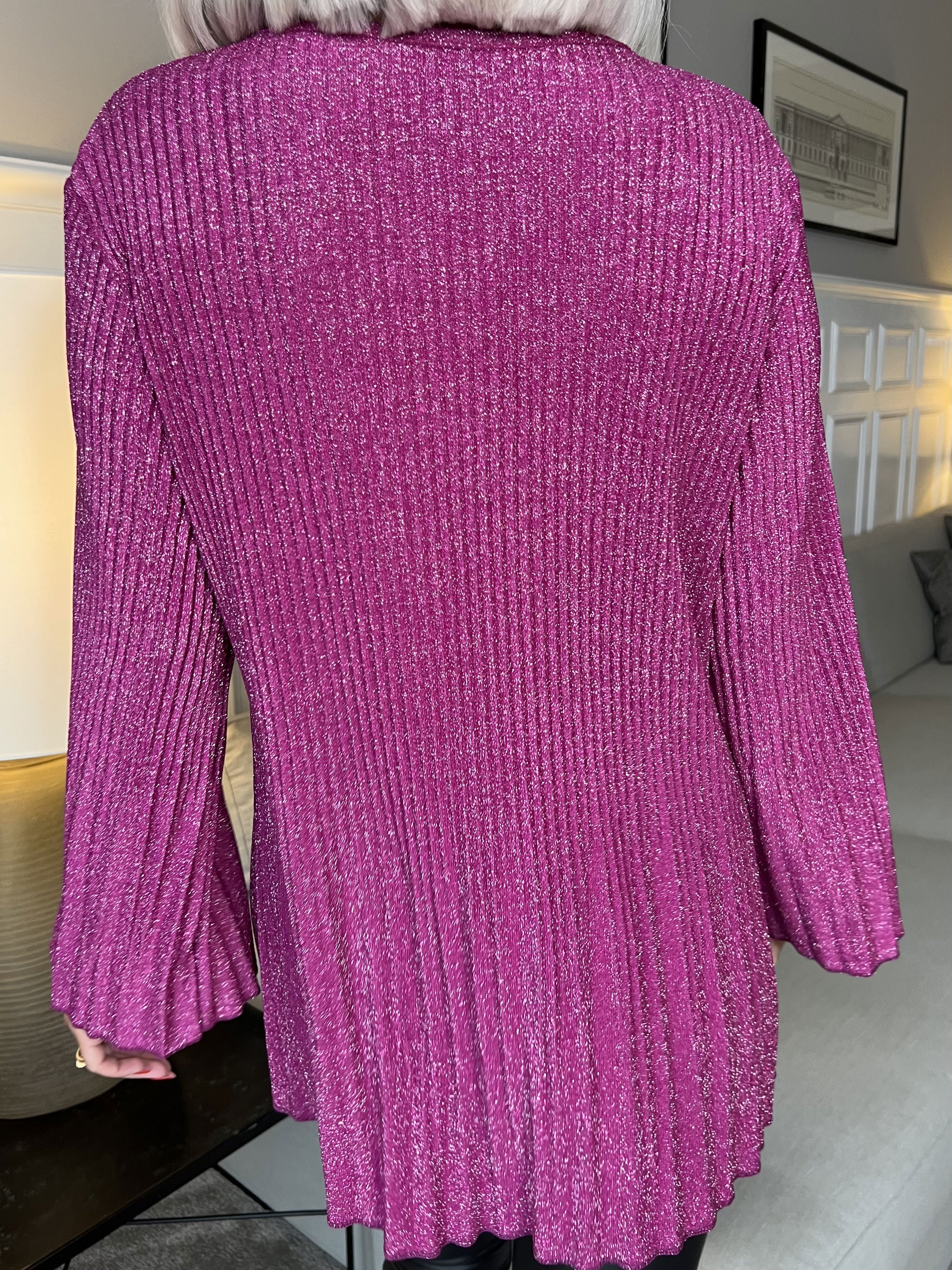 Ricarda - Bluse i glimmerstof med plisseringer