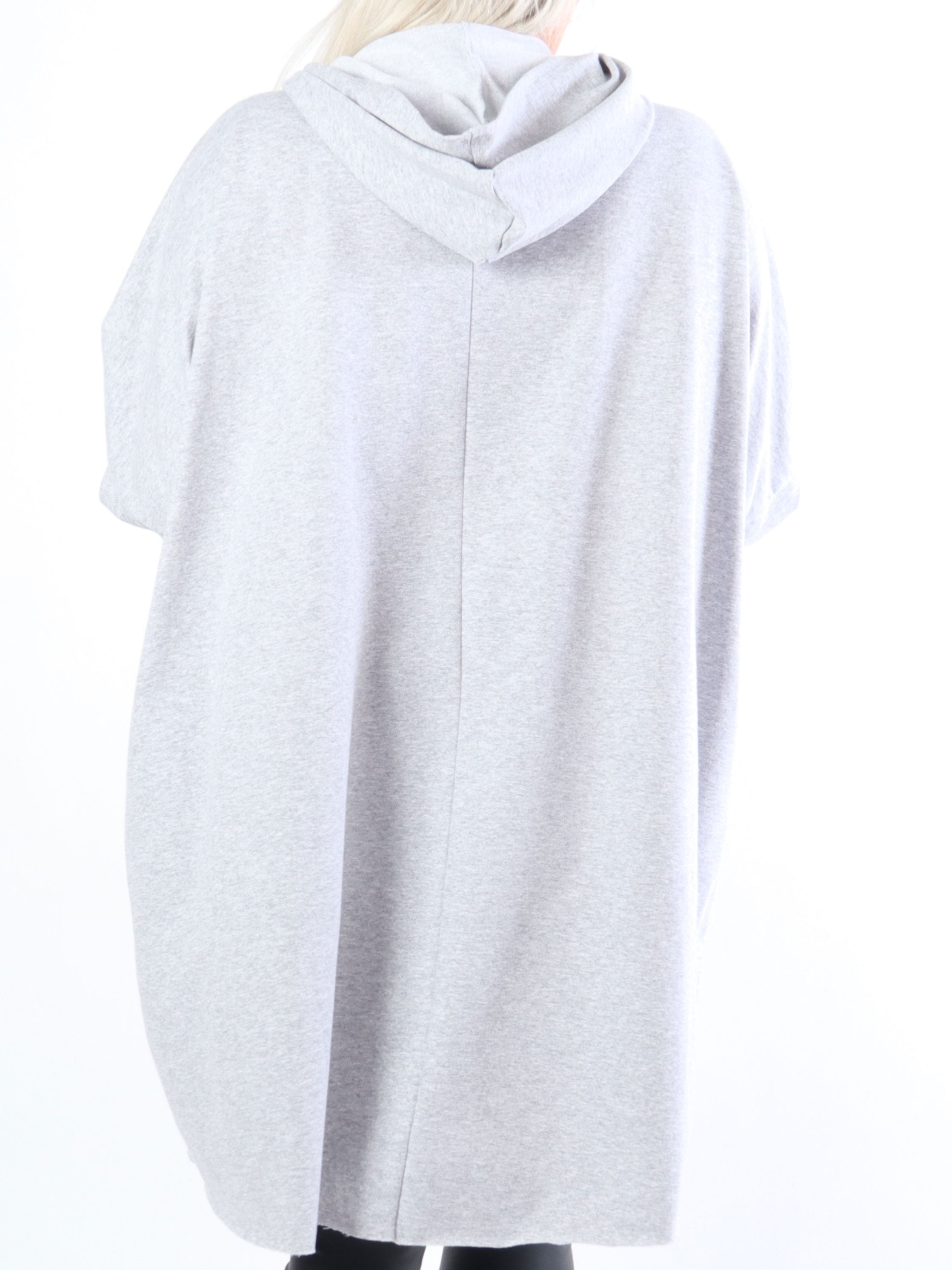 Rock - Cool plus size kjole med hætte og tekst