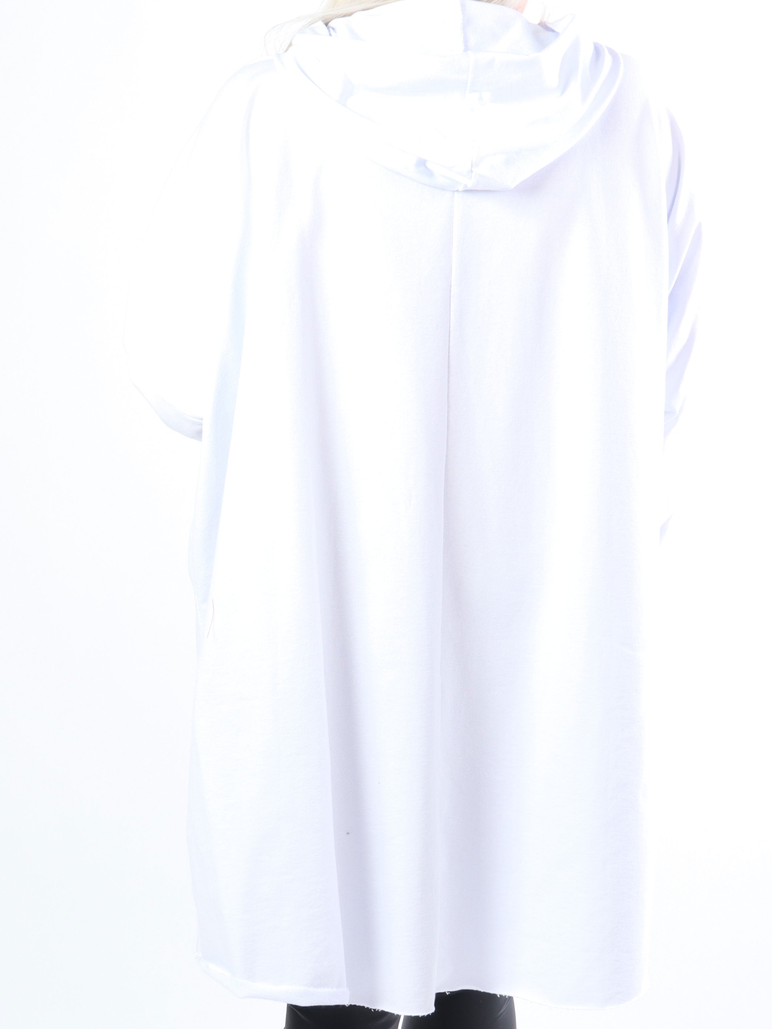 Rock - Cool plus size kjole med hætte og tekst