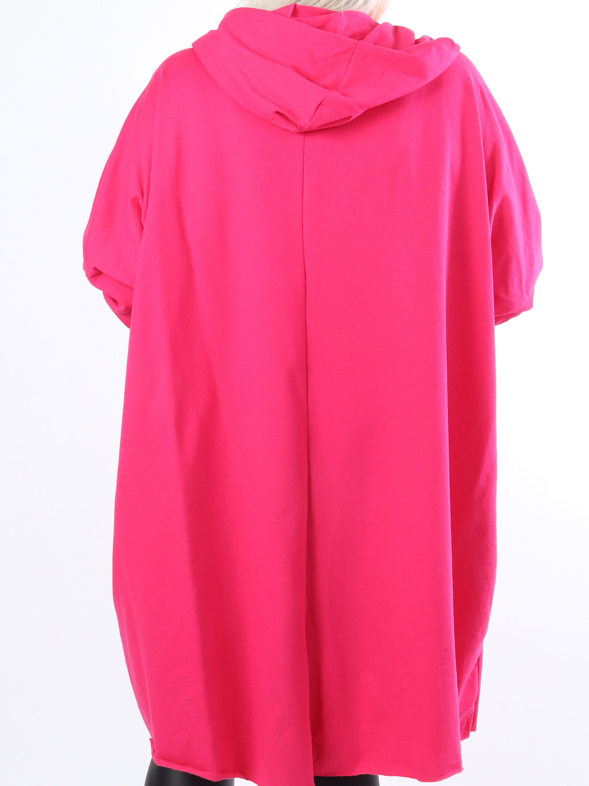 Rock - Cool plus size kjole med hætte og tekst